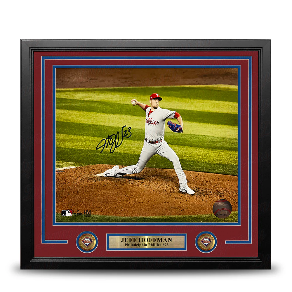 Jeff Hoffman Championship Action Philadelphia Phillies Autographed 11" x 14" Framed Baseball Photo