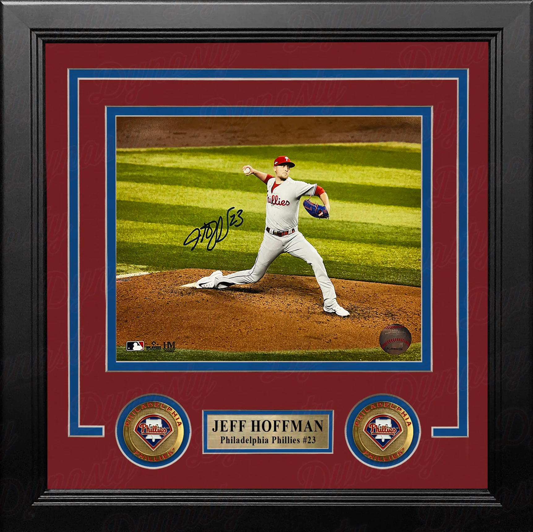 Jeff Hoffman Championship Action Philadelphia Phillies Autographed 8" x 10" Framed Baseball Photo - Image 2