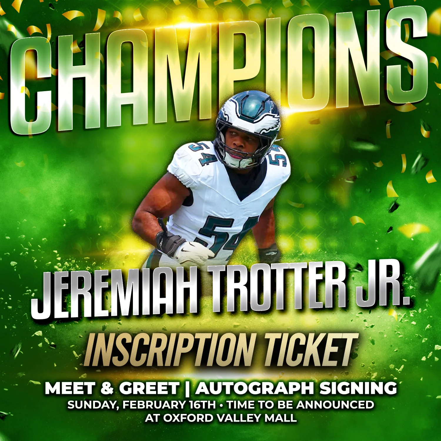 Jeremiah Trotter Jr. World Champion Inscription Ticket