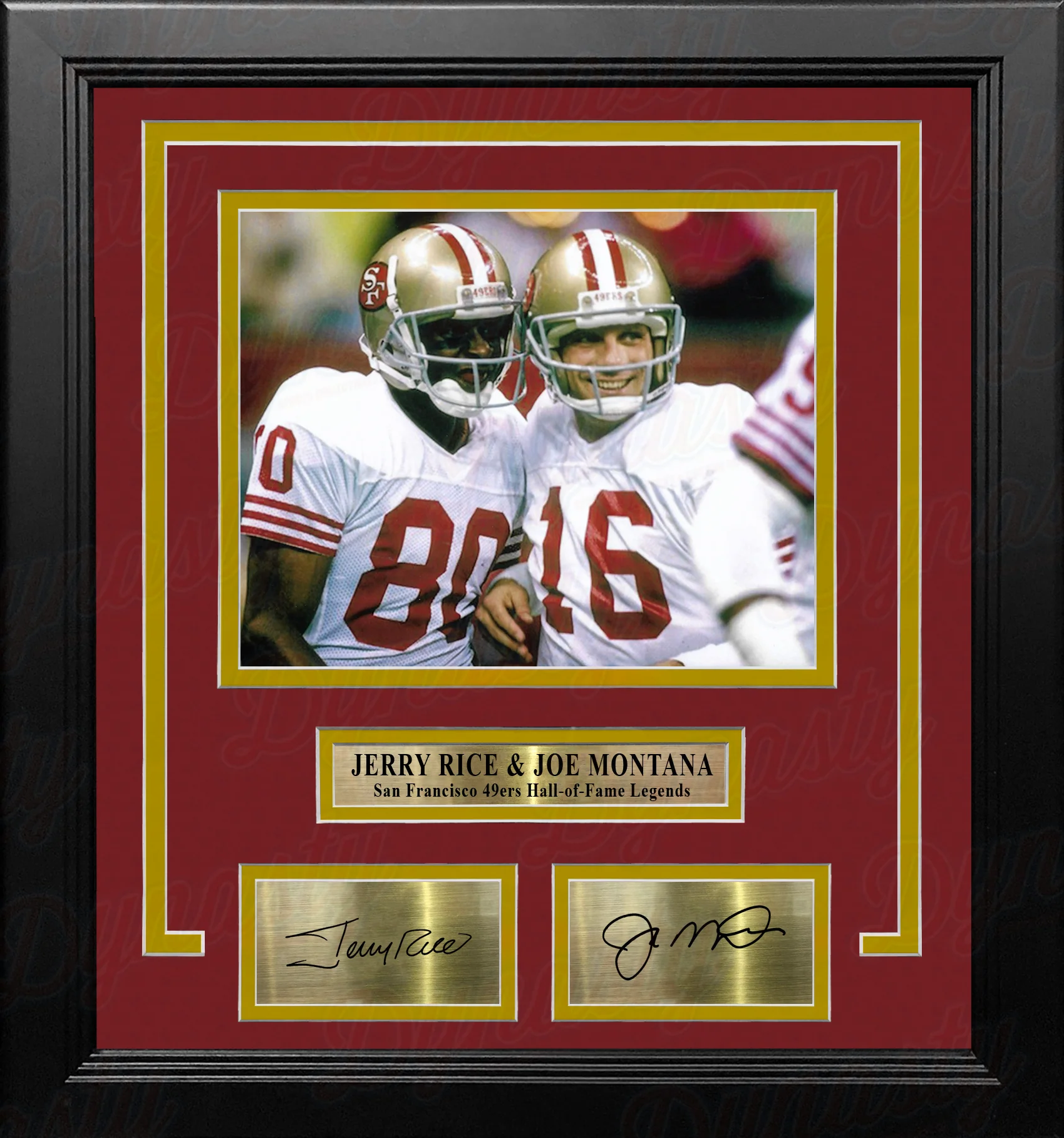 Jerry Rice & Joe Montana San Francisco 49ers 8" x 10" Framed Football Photo with Engraved Autographs - Image 2