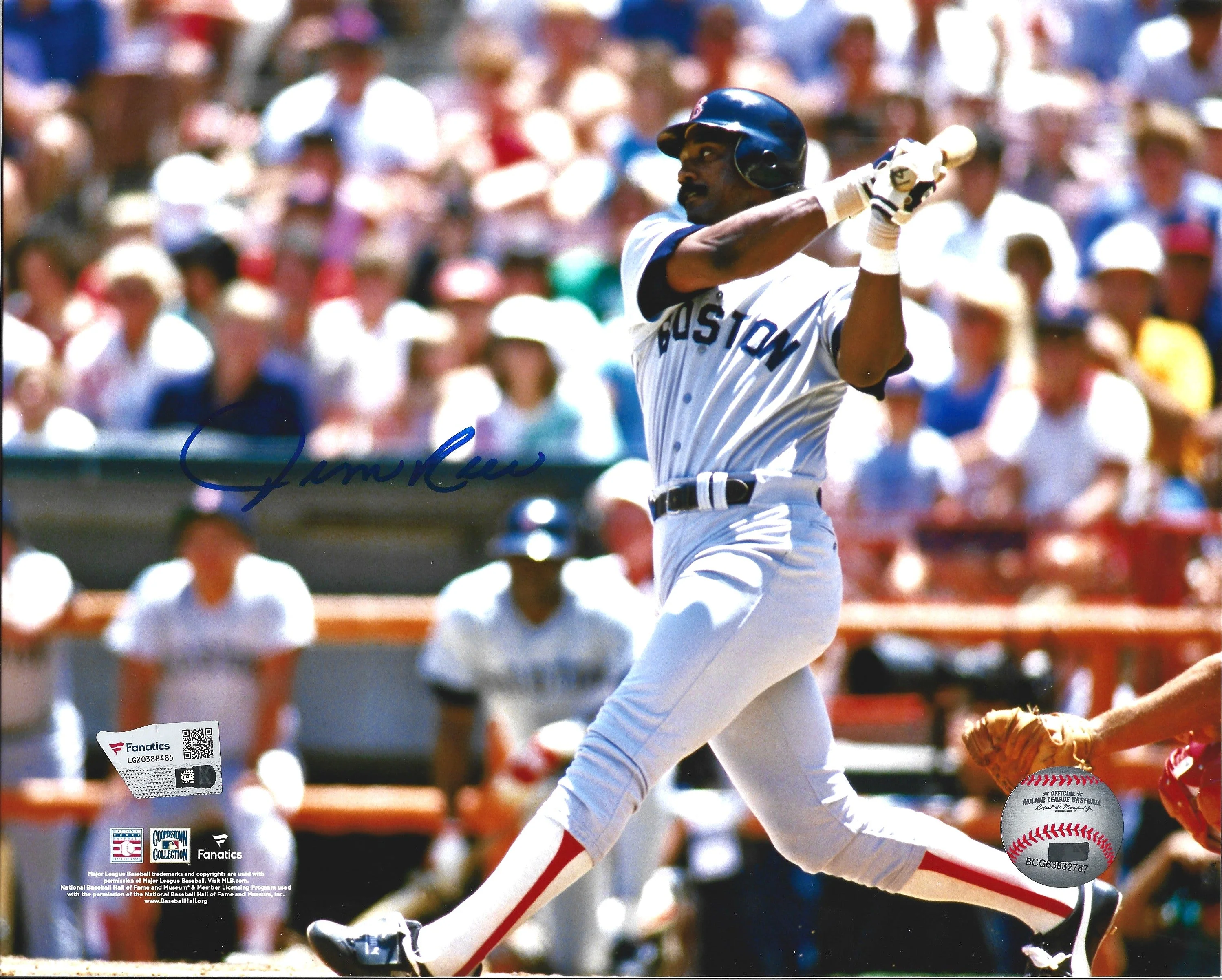 Jim Rice Swinging Action Boston Red Sox Autographed 11" x 14" Baseball Photo