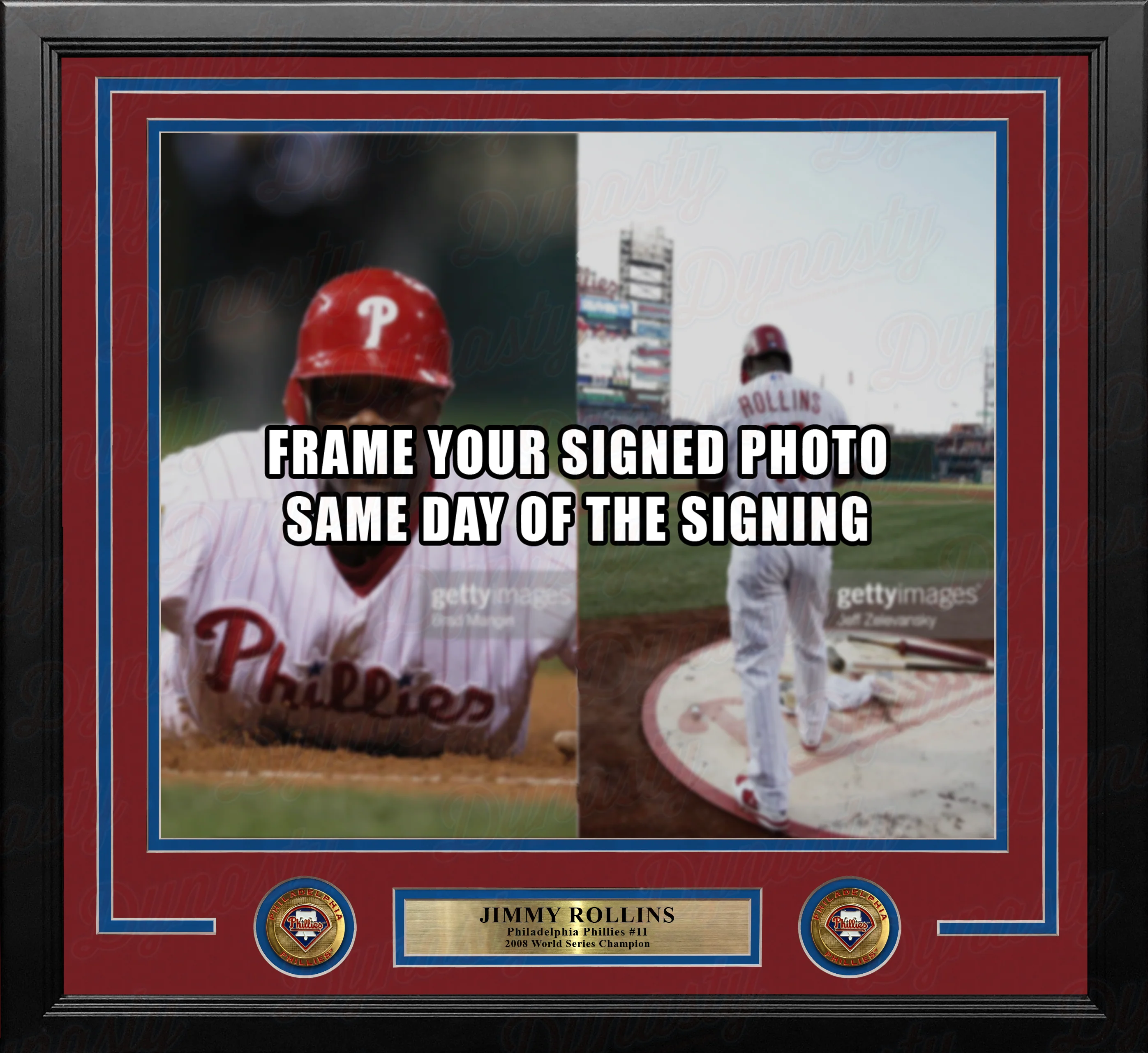 Jimmy Rollins Philadelphia Phillies 2008 World Series Photo Horizontal Frame Kit - Image 2