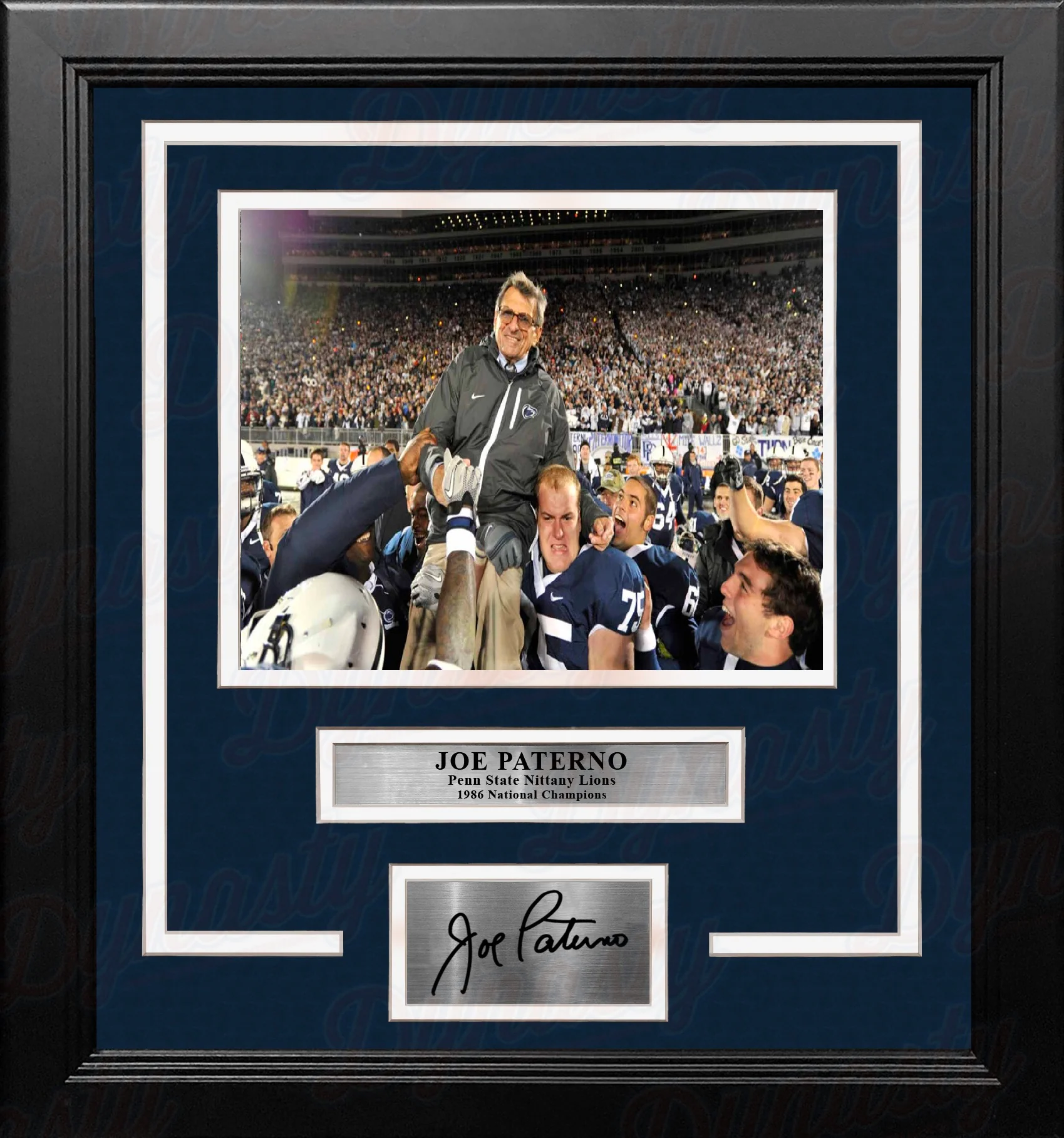 Joe Paterno Penn State Nittany Lions 1986 Championship Framed 8x10 Photo with Engraved Autograph