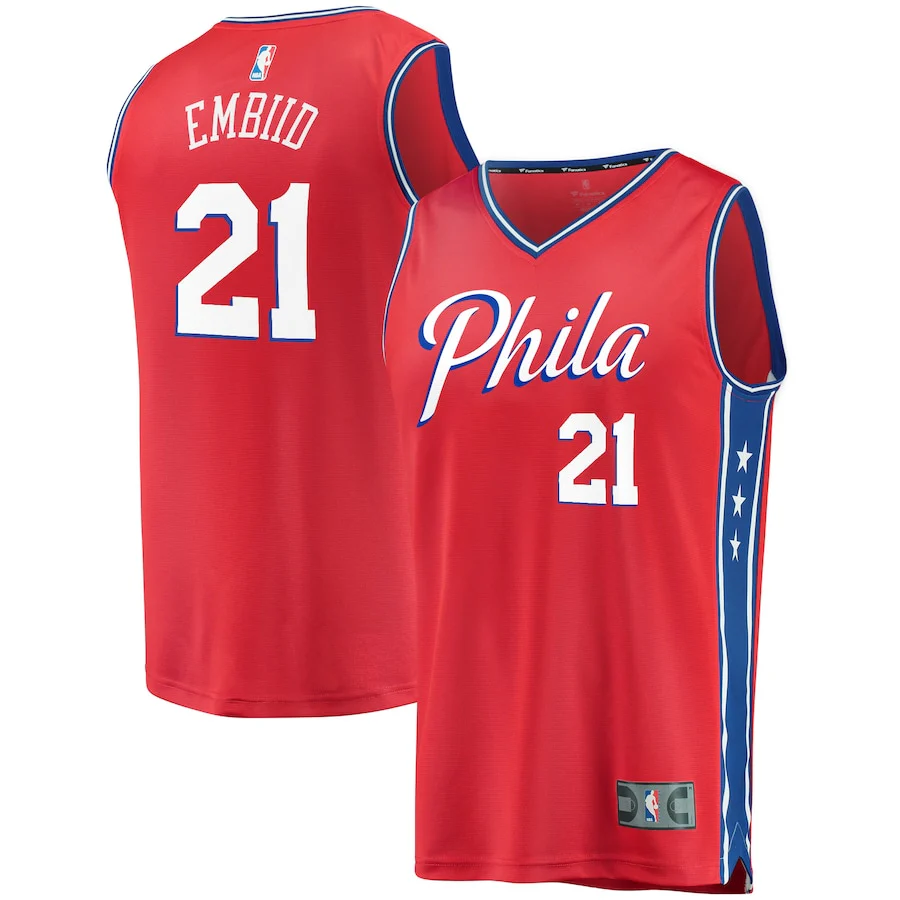 Joel Embiid Philadelphia 76ers Red Replica Jersey
