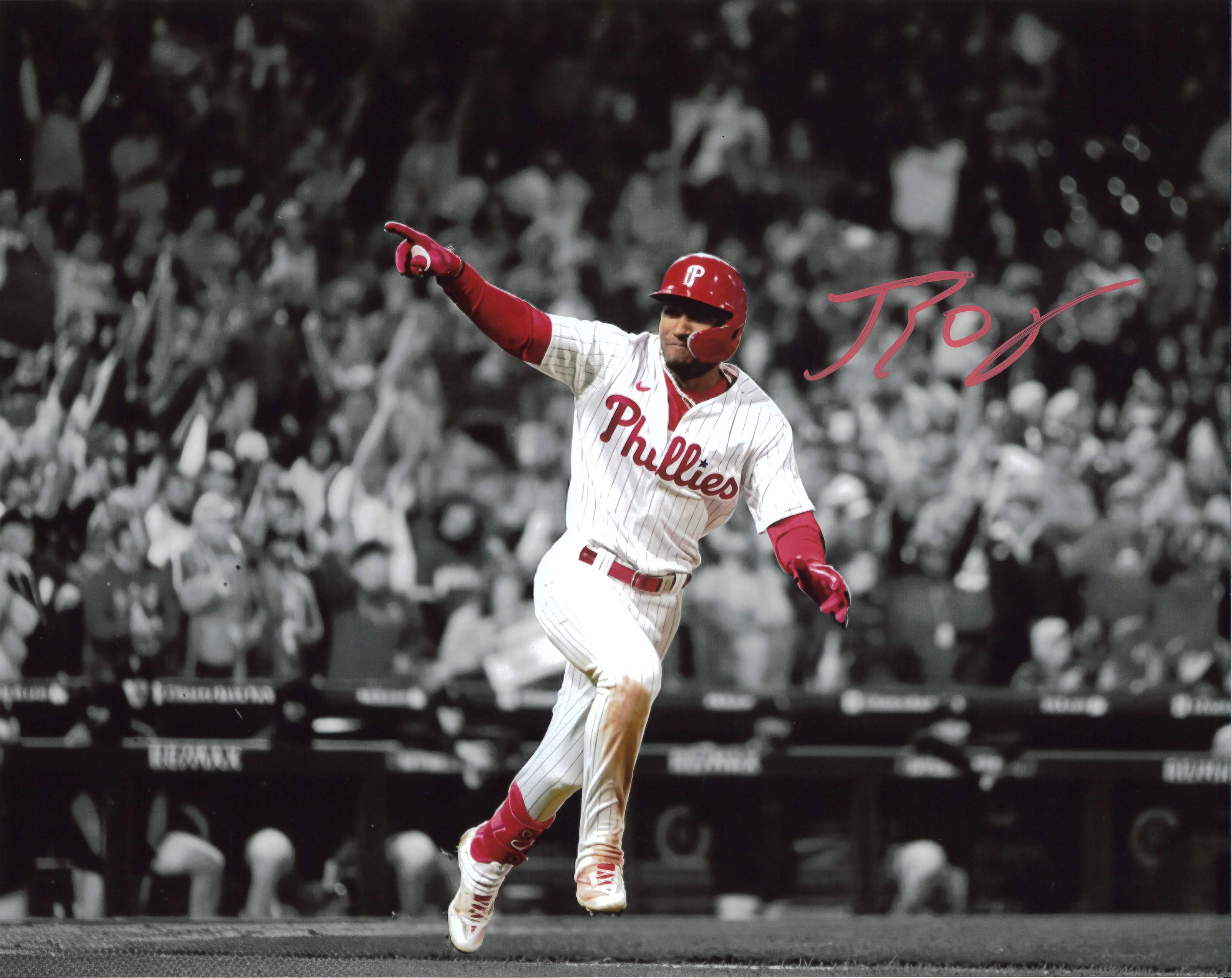 Johan Rojas Philadelphia Phillies Autographed 11" x 14" Spotlight Baseball Photo (Red)