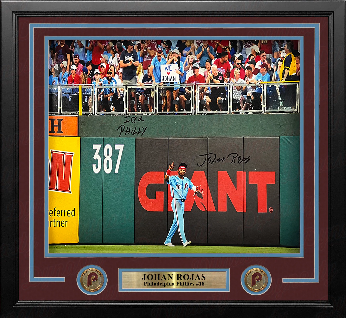 Johan Rojas Philly Love Philadelphia Phillies Autographed 16x20 Framed Photo - I ♥ Philly, Full Name - Image 2