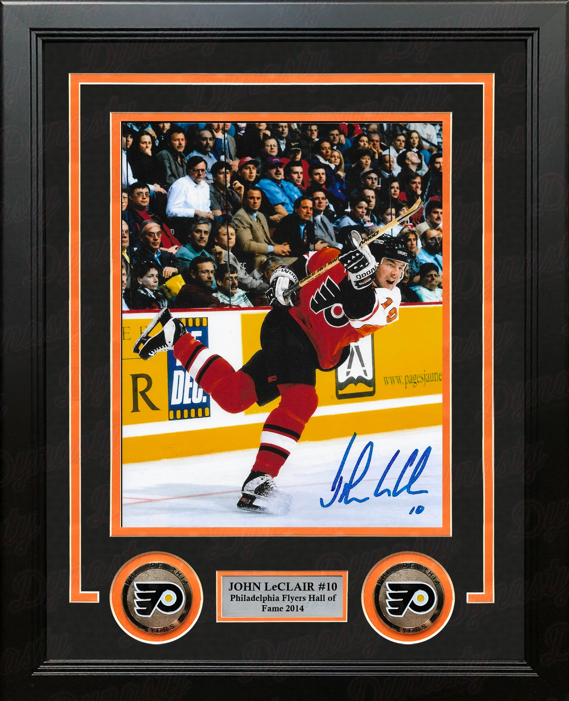 John LeClair Slapshot Philadelphia Flyers Autographed 8" x 10" Framed Hockey Photo
