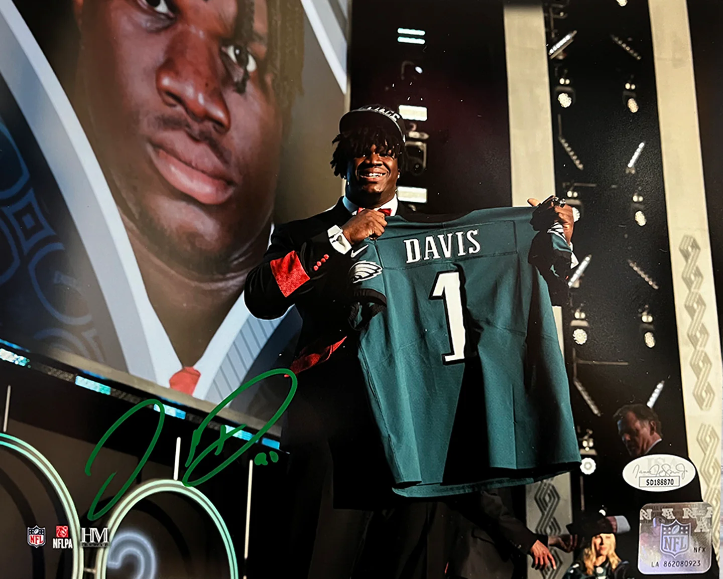 Jordan Davis Philadelphia Eagles Autographed Draft Night 11" x 14" Football Photo