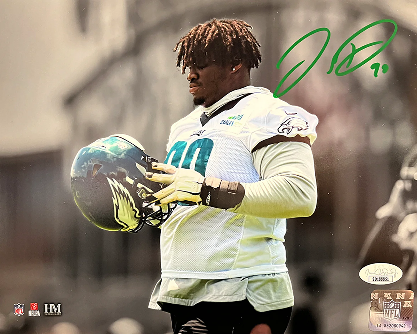 Jordan Davis Philadelphia Eagles Autographed Spotlight 11" x 14" Football Photo