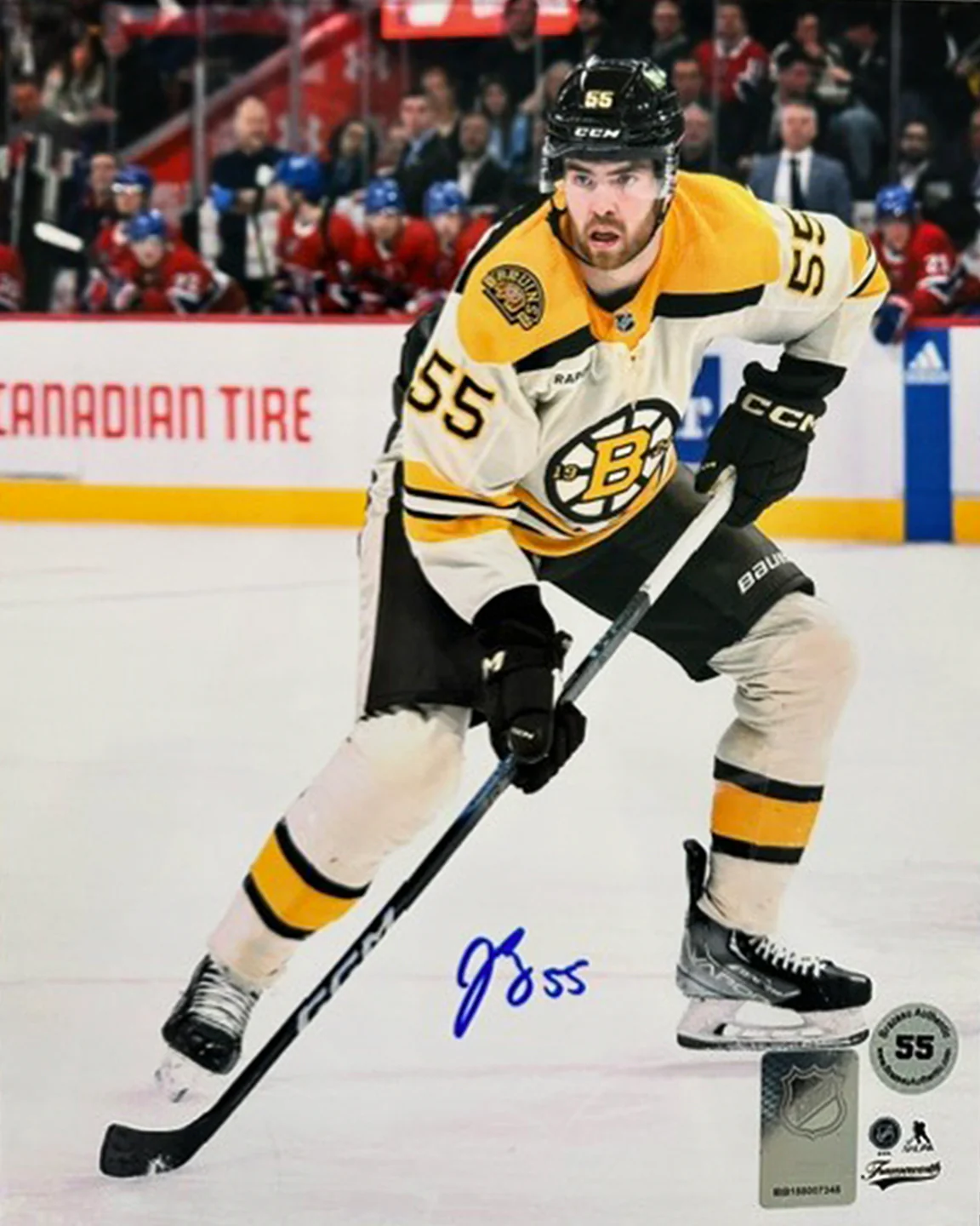 Justin Brazeau in Action Boston Bruins Autographed 11" x 14" Hockey Photo - Image 2
