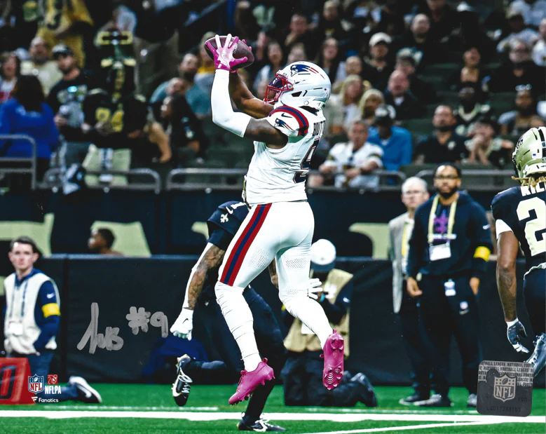 Kayshon Boutte New England Patriots Signed 11" x 14" Catch Photo