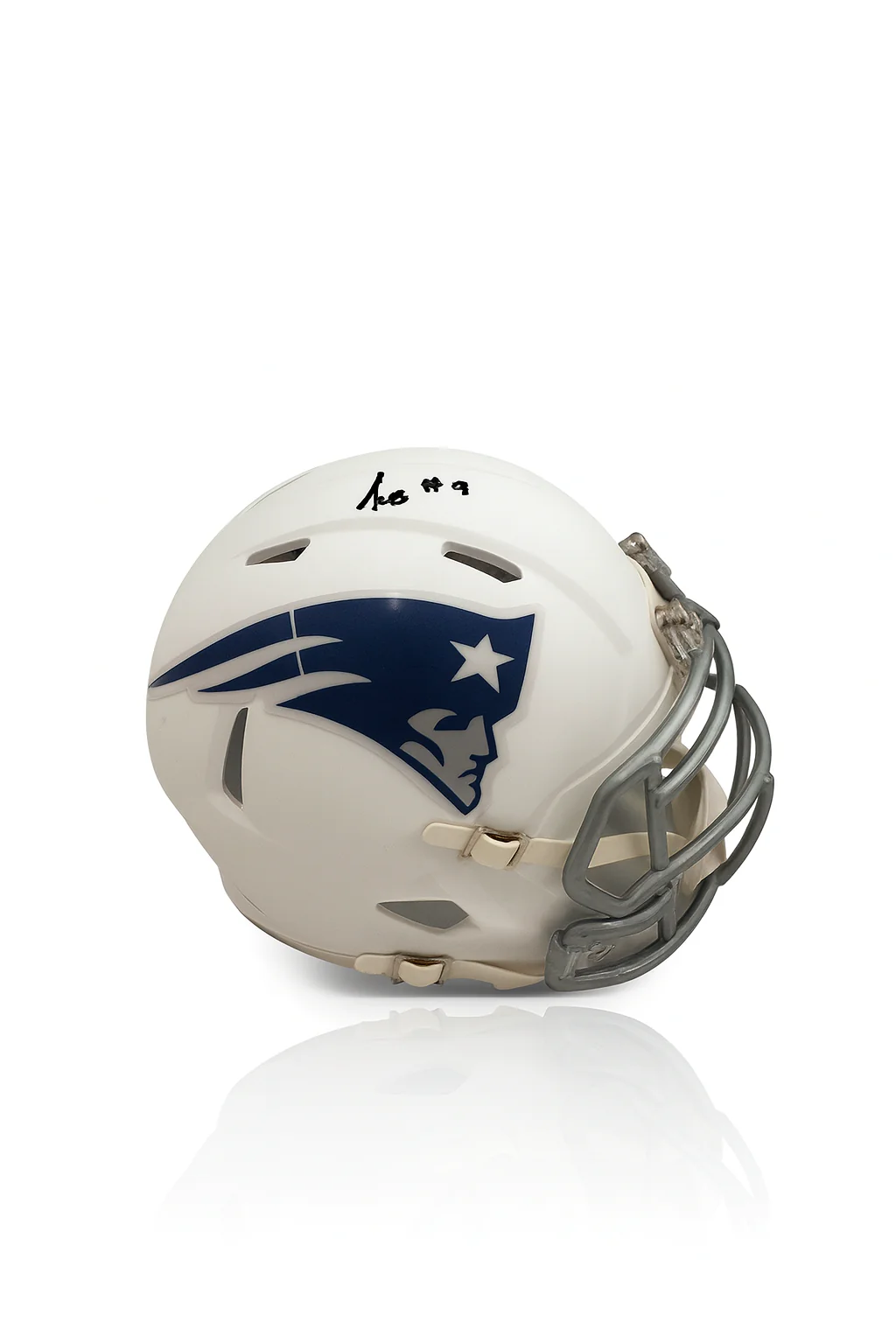Kayshon Boutte New England Patriots Signed Rivalries Mini-Helmet