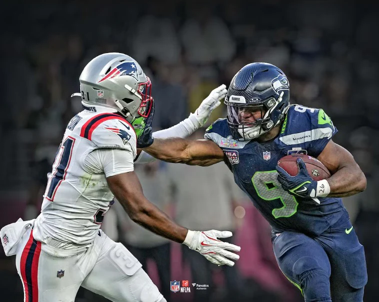 Kenneth Walker Super Bowl LX Stiff-Arm Seattle Seahawks 8" x 10" Football Photo