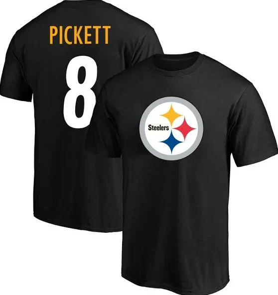 Kenny Pickett Pittsburgh Steelers Player Name & Number T-Shirt – Black
