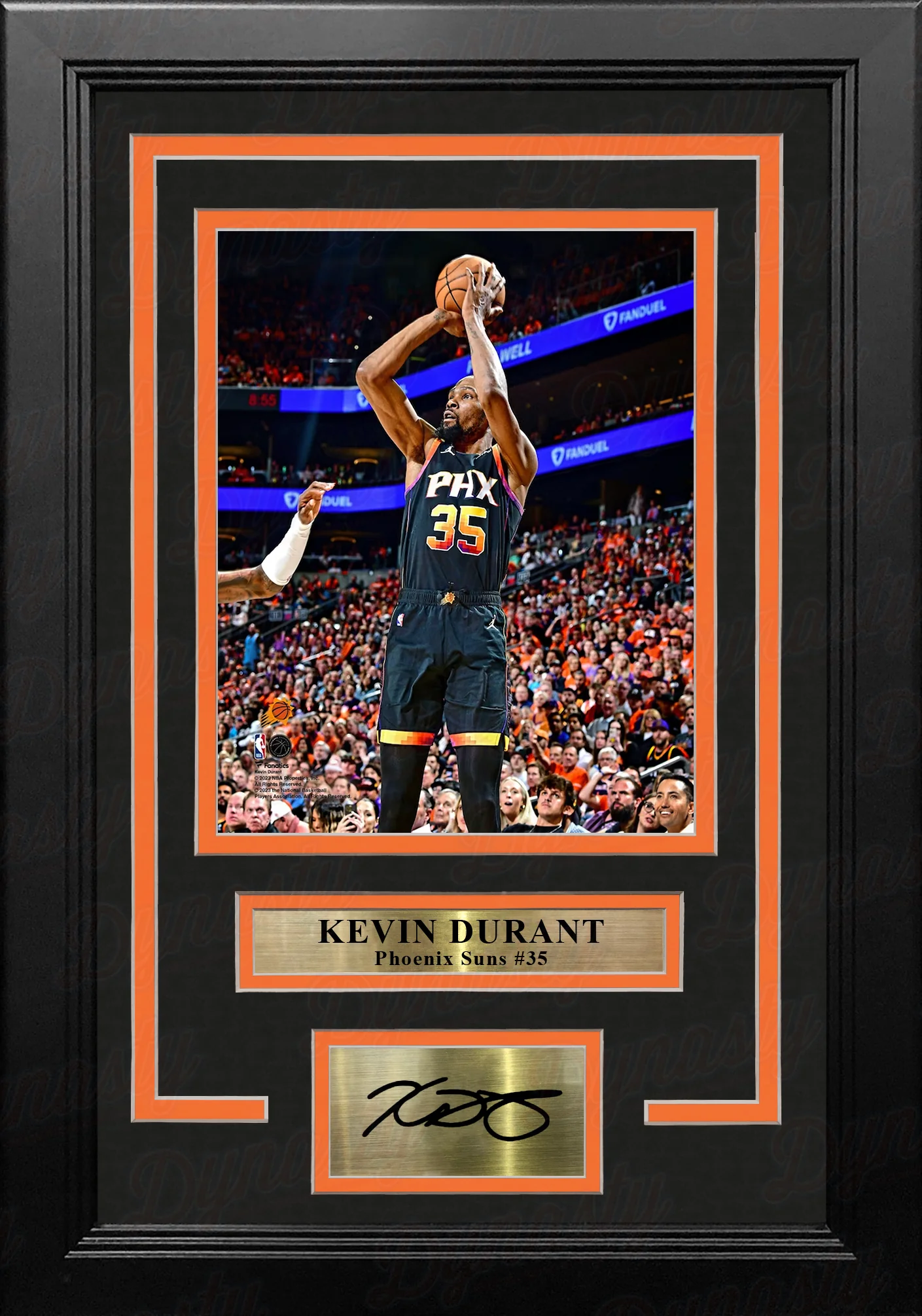 Kevin Durant Shooting Action Phoenix Suns 8" x 10" Framed Basketball Photo with Engraved Autograph - Image 2