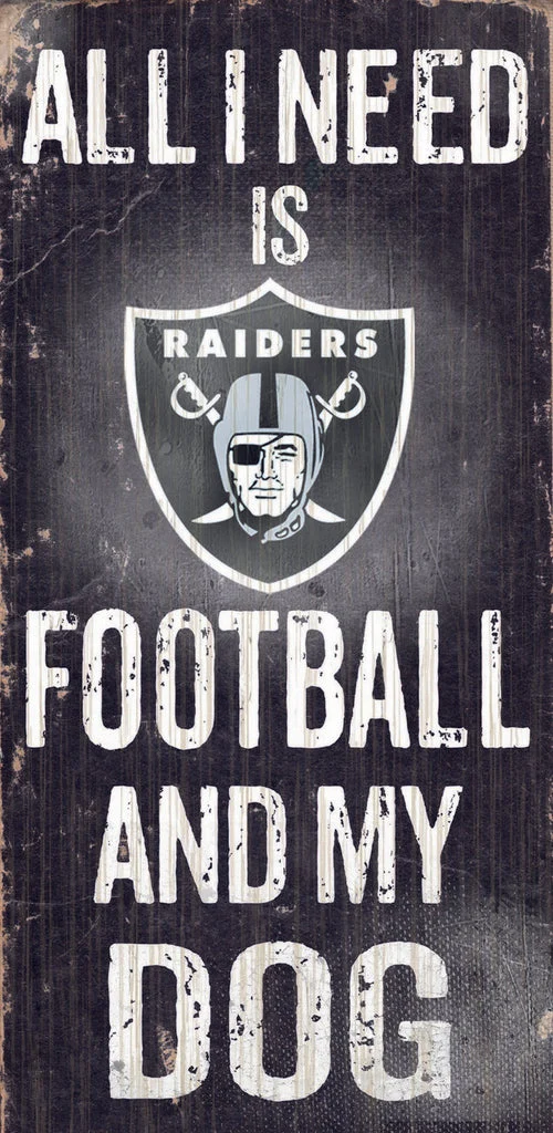 Las Vegas Raiders Football and My Dog Wooden Sign