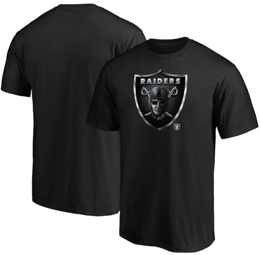 Las Vegas Raiders Midnight Mascot Black Logo T-Shirt