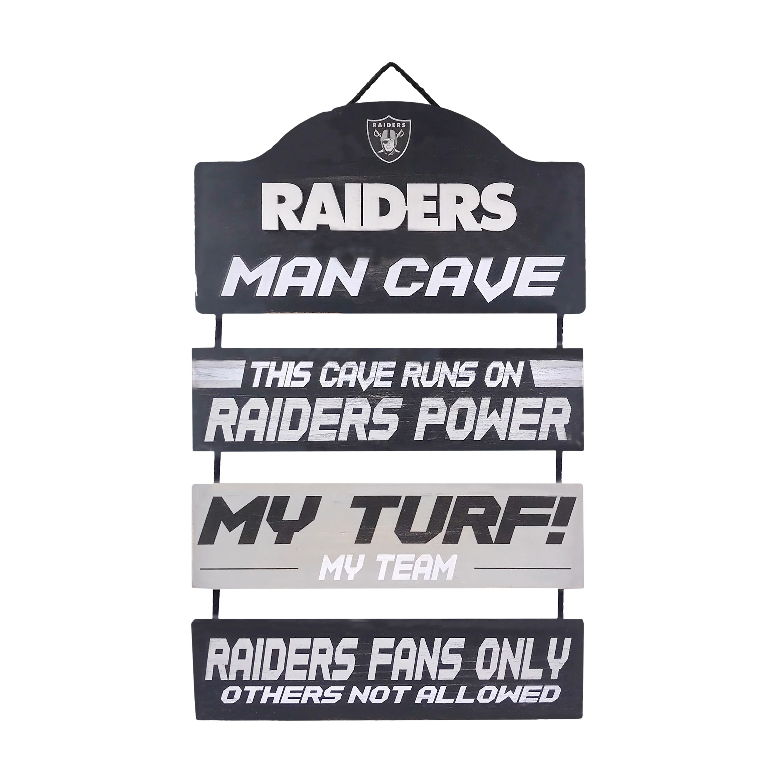 Las Vegas Raiders Wooden Man Cave Dangle Sign