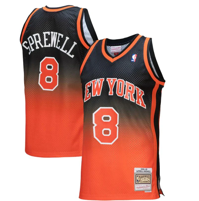 Latrell Sprewell New York Knicks Mitchell & Ness Hardwood Classics 1998-99 Fadeaway Swingman Jersey