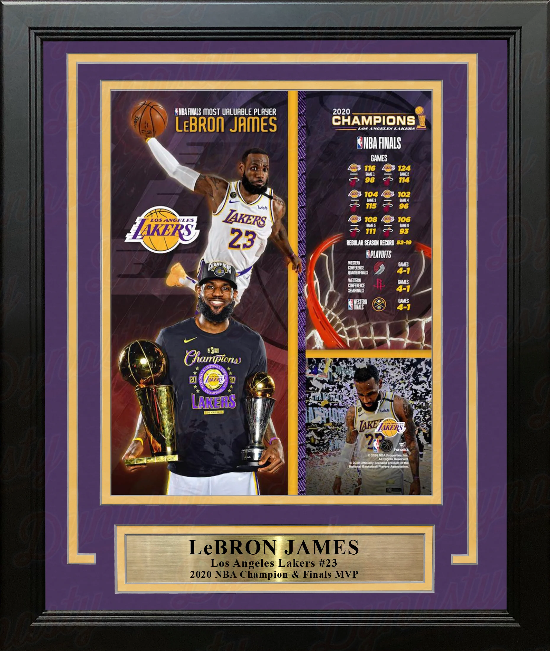 LeBron James 2020 NBA Champions LA Lakers 8x10 Framed Basketball Collage Photo