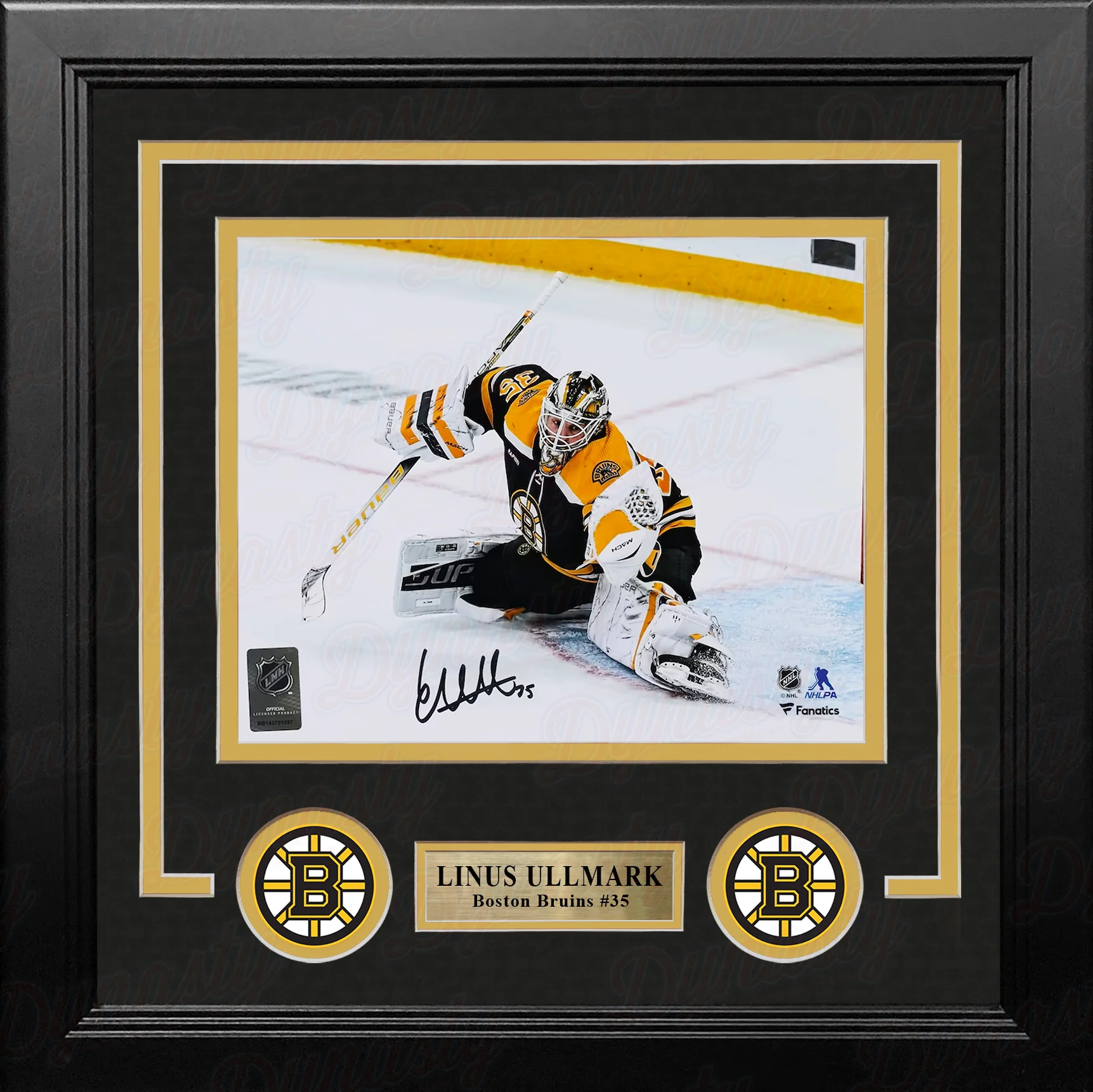 Linus Ullmark in Action Boston Bruins Autographed 8" x 10" Framed Hockey Photo