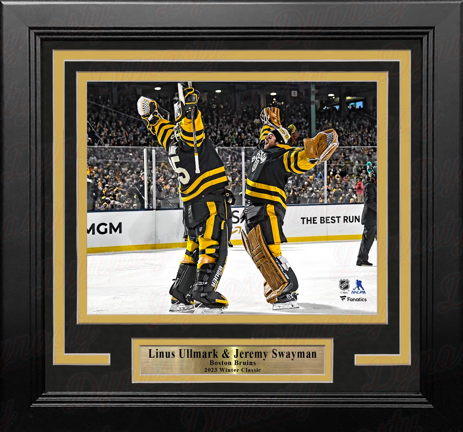 Linus Ullmark & Jeremy Swayman 2023 Winter Classic Boston Bruins 8" x 10" Framed Hockey Photo