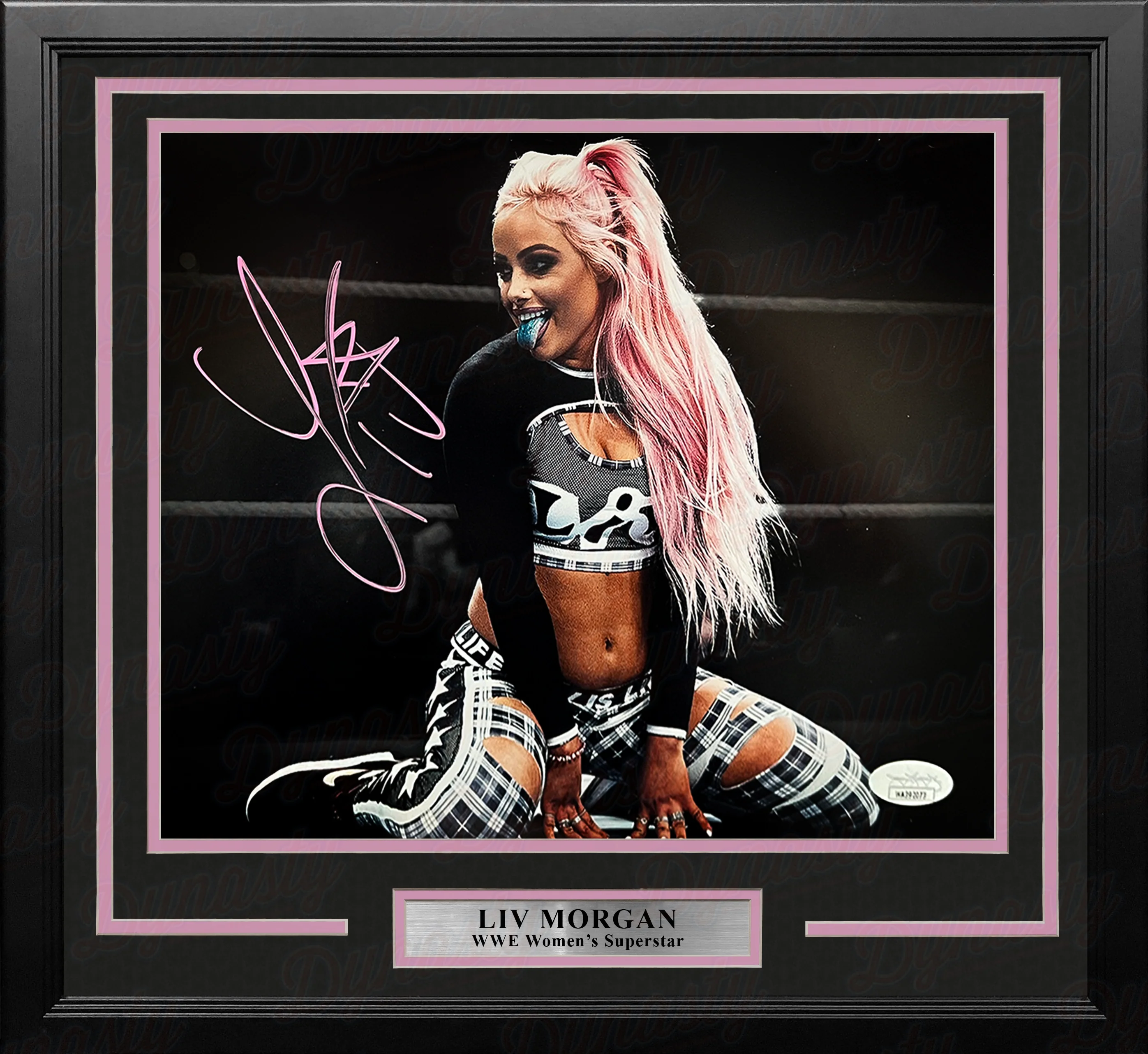 Liv Morgan in Action Autographed Framed WWE Wrestling Photo - Image 2