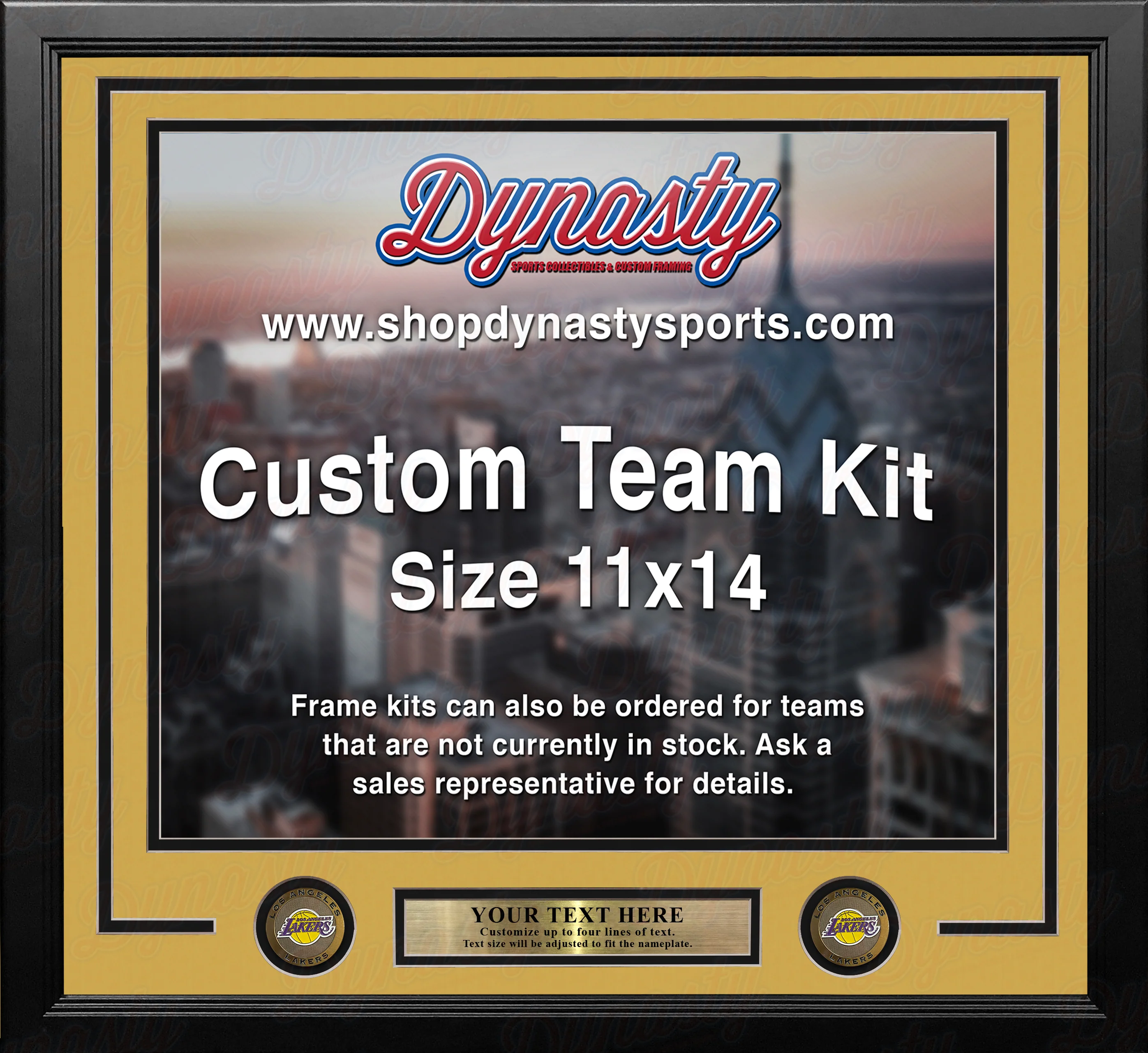 Los Angeles Lakers Custom NBA Basketball 11x14 Picture Frame Kit (Lakers Gold) - Image 2