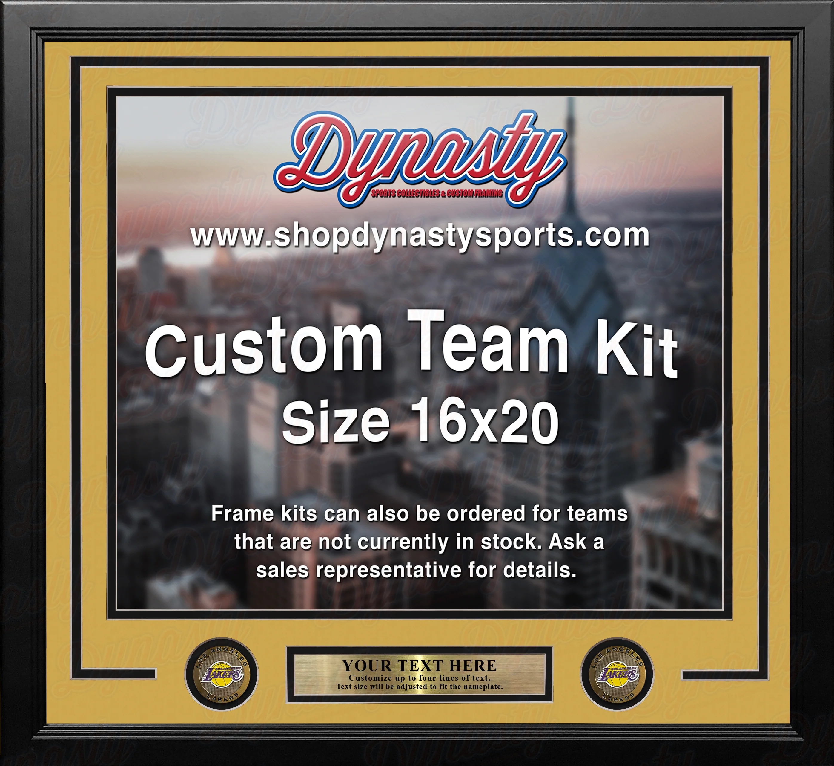 Los Angeles Lakers Custom NBA Basketball 16x20 Picture Frame Kit (Lakers Gold) - Image 2