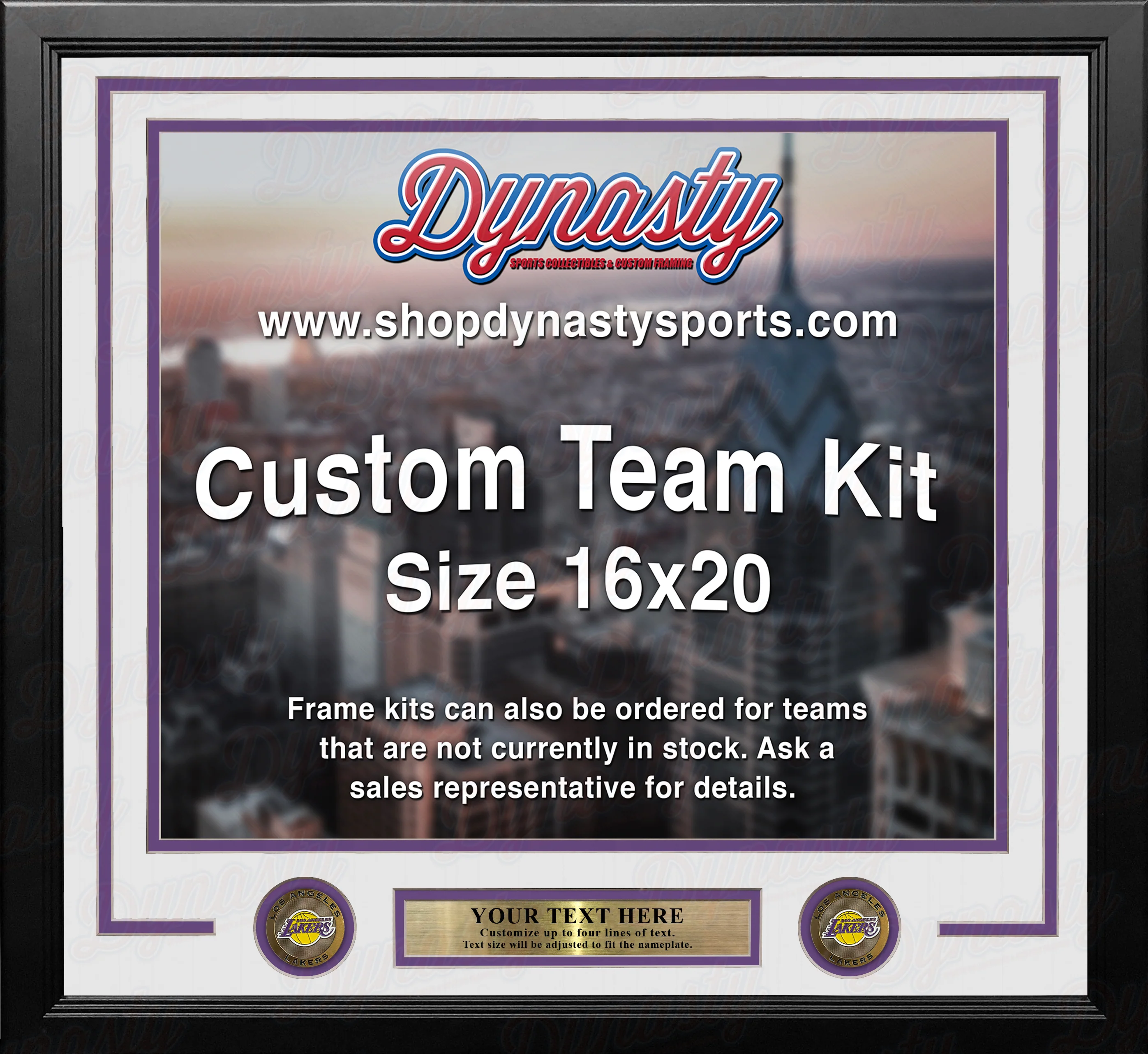 Los Angeles Lakers Custom NBA Basketball 16x20 Picture Frame Kit (Multiple Colors) - Image 2