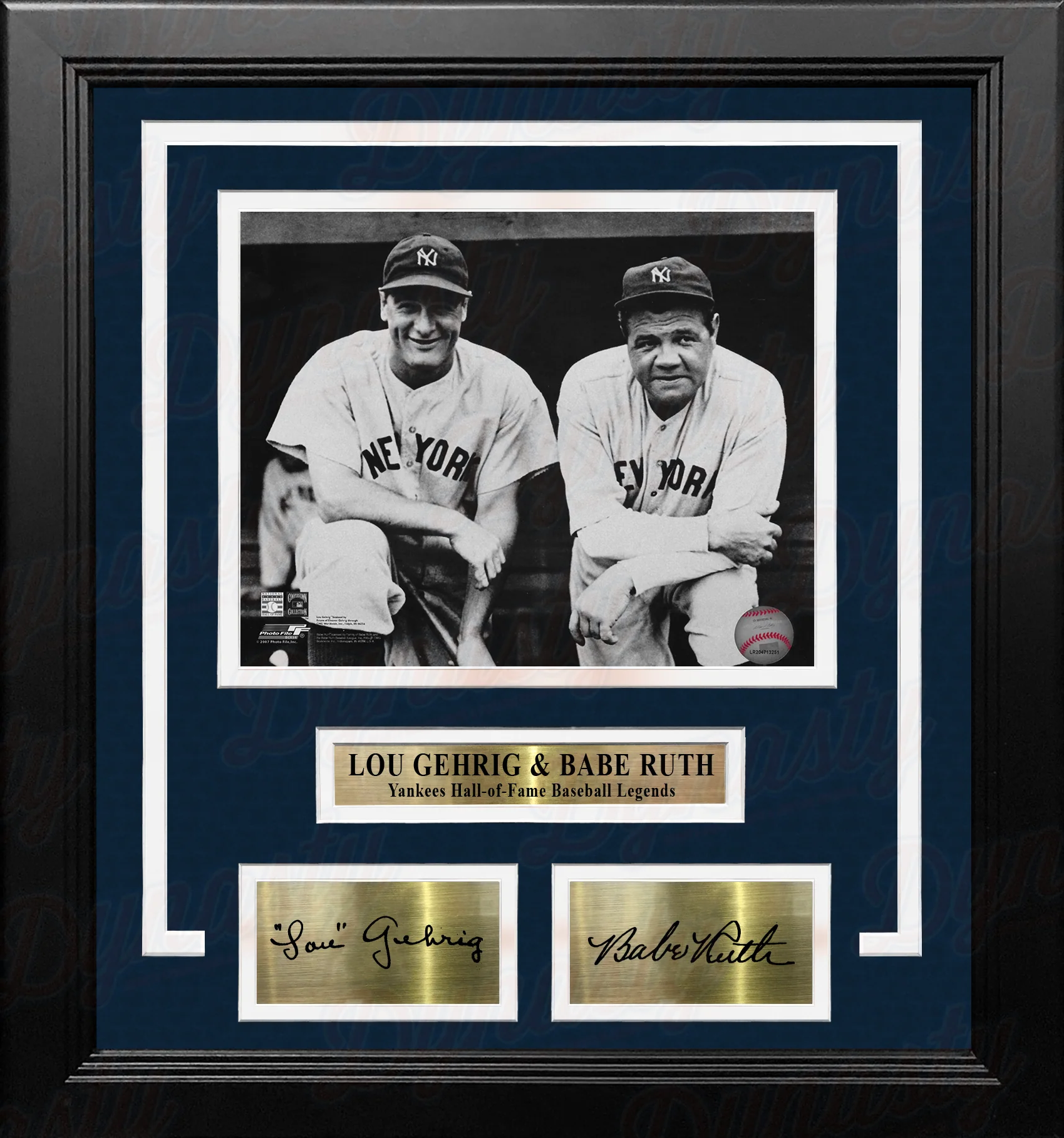 Lou Gehrig & Babe Ruth New York Yankees 8" x 10" Framed Baseball Photo with Engraved Autographs - Image 2
