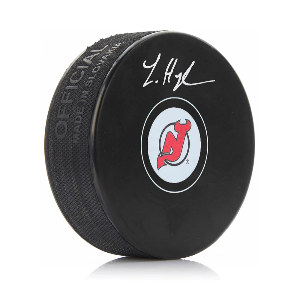 Luke Hughes New Jersey Devils Autographed Hockey Puck
