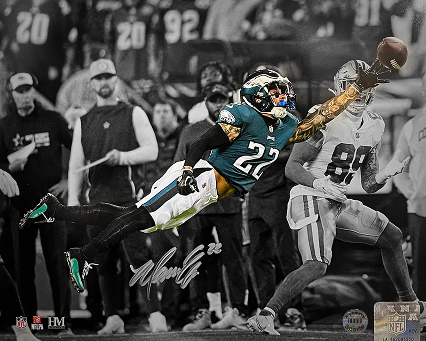 Marcus Epps Philadelphia Eagles Autographed Spotlight Football Photo