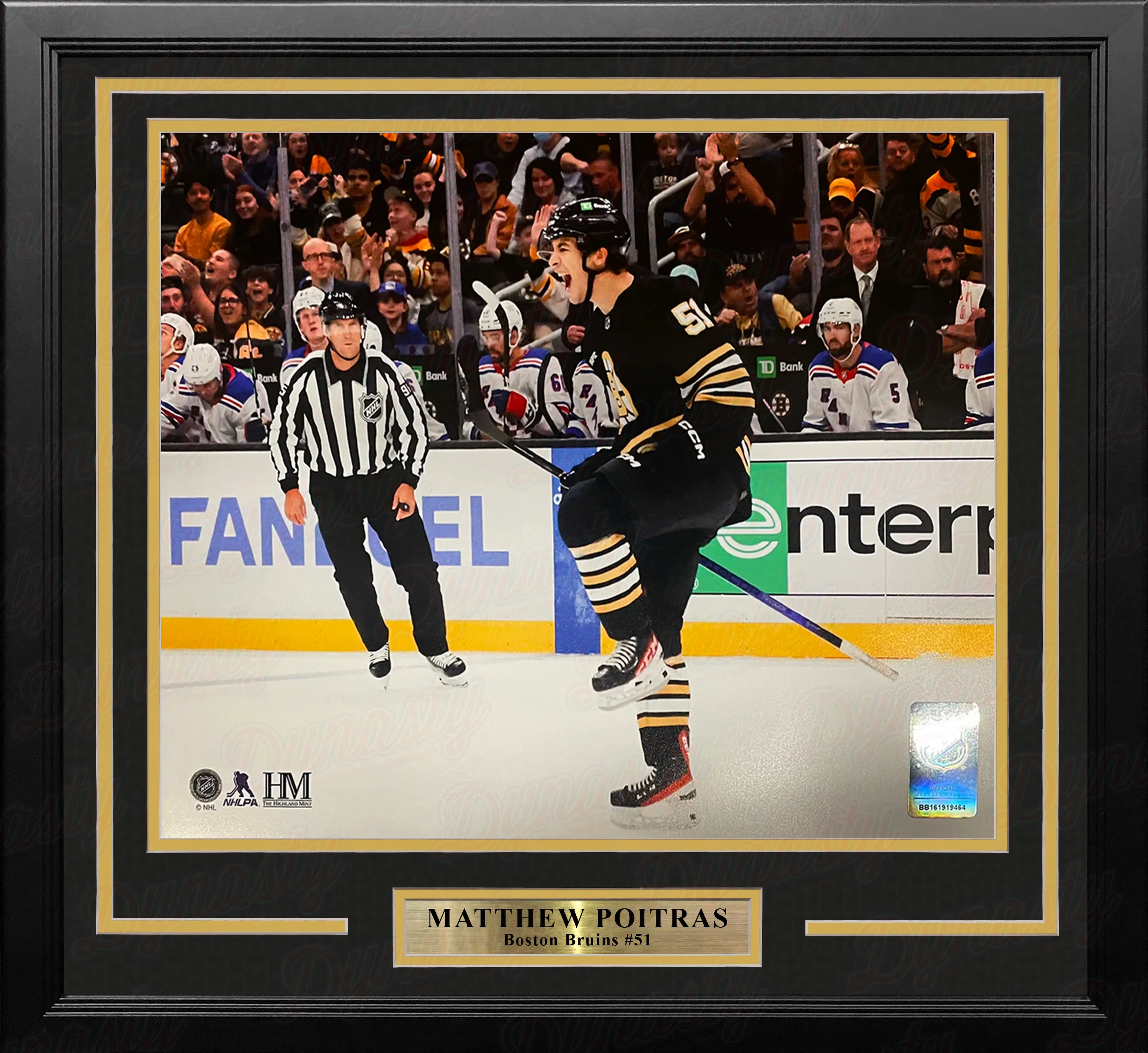 Matthew Poitras Celebration Boston Bruins 16" x 20" Framed Hockey Photo - Image 2