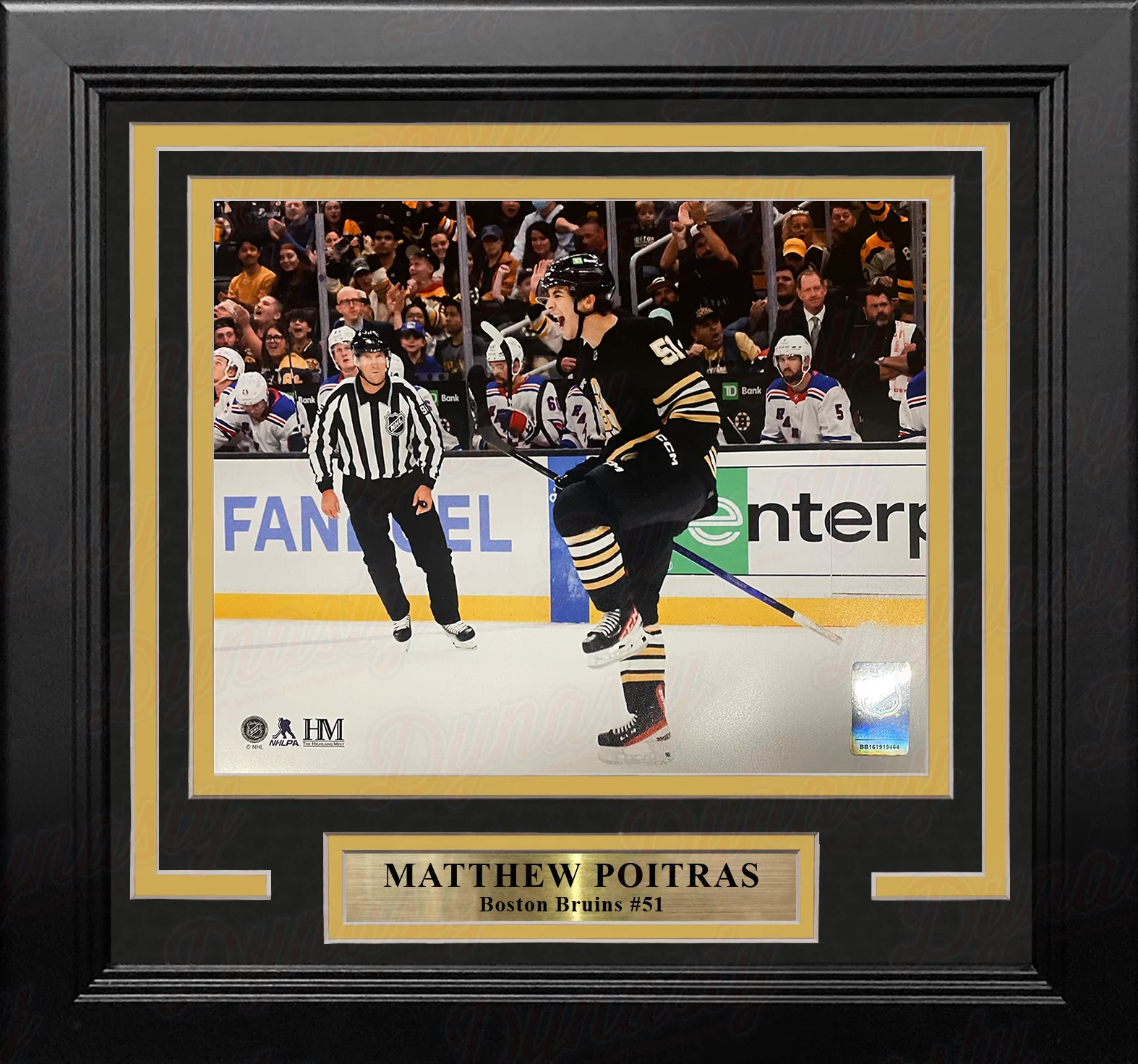 Matthew Poitras Celebration Boston Bruins 8" x 10" Framed Hockey Photo - Image 2