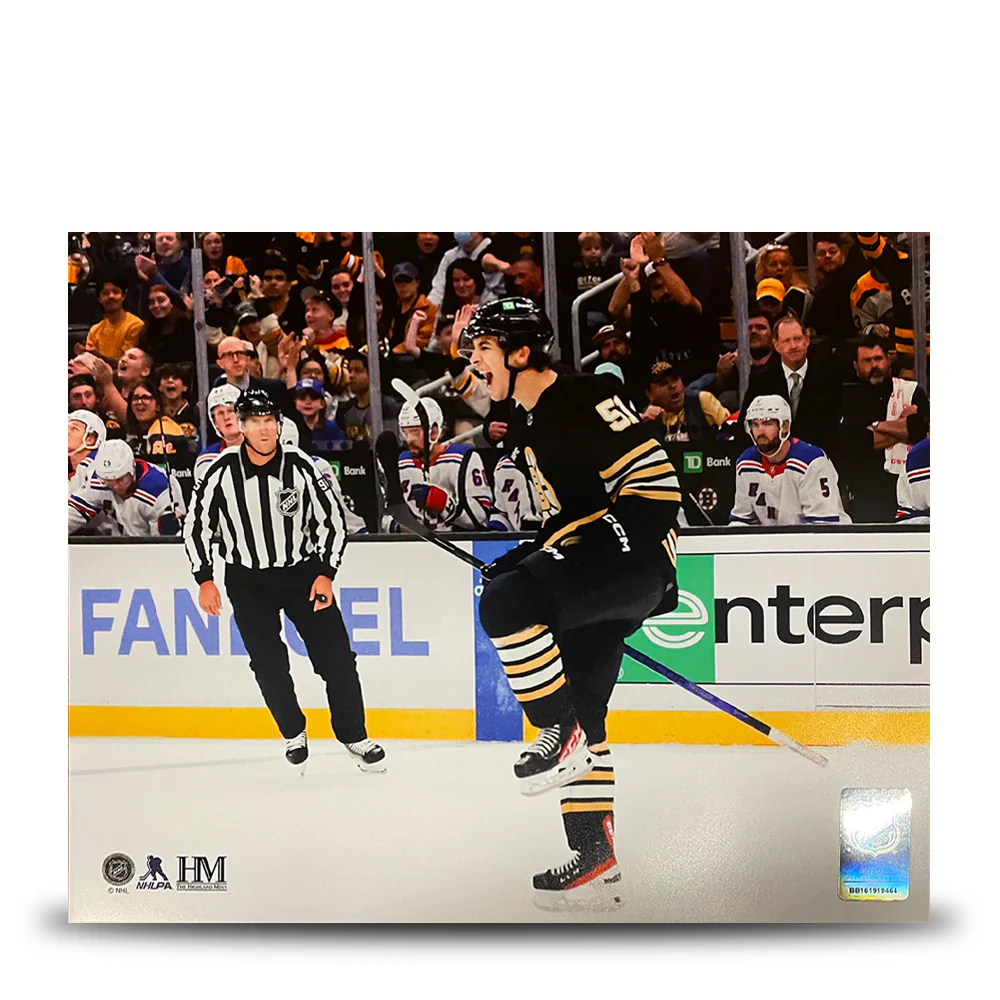 Matthew Poitras Celebration Boston Bruins 8" x 10" Hockey Photo - Image 2