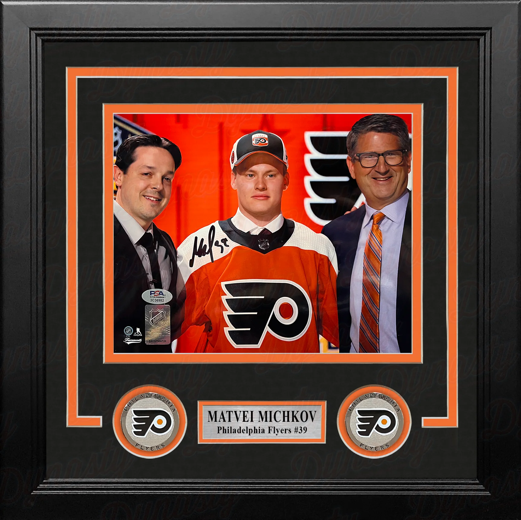 Matvei Michkov 2023 NHL Draft Philadelphia Flyers Autographed 8" x 10" Framed Hockey Photo - Image 2