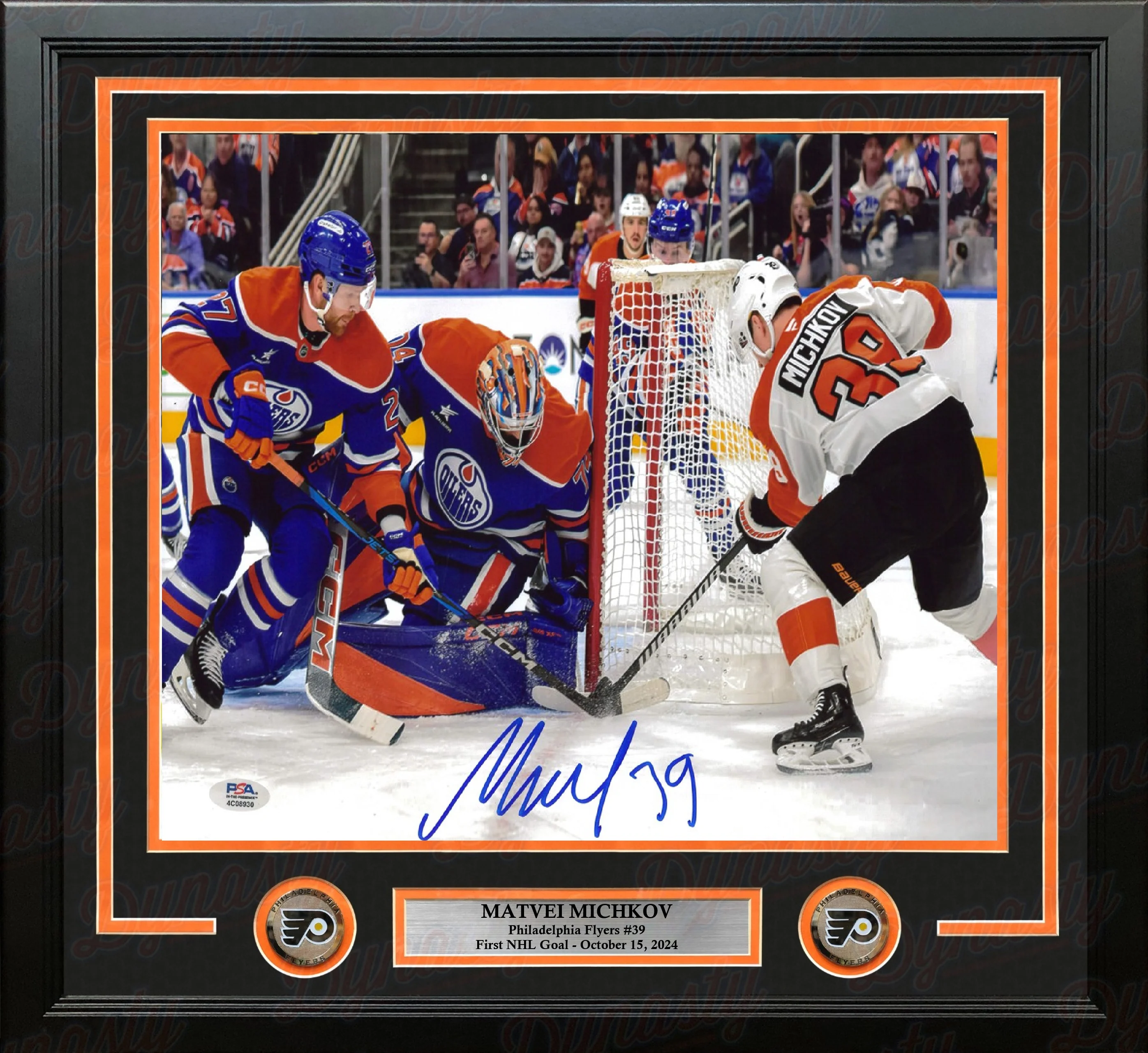 Matvei Michkov First NHL Goal Philadelphia Flyers Autographed 16" x 20" Framed Hockey Photo