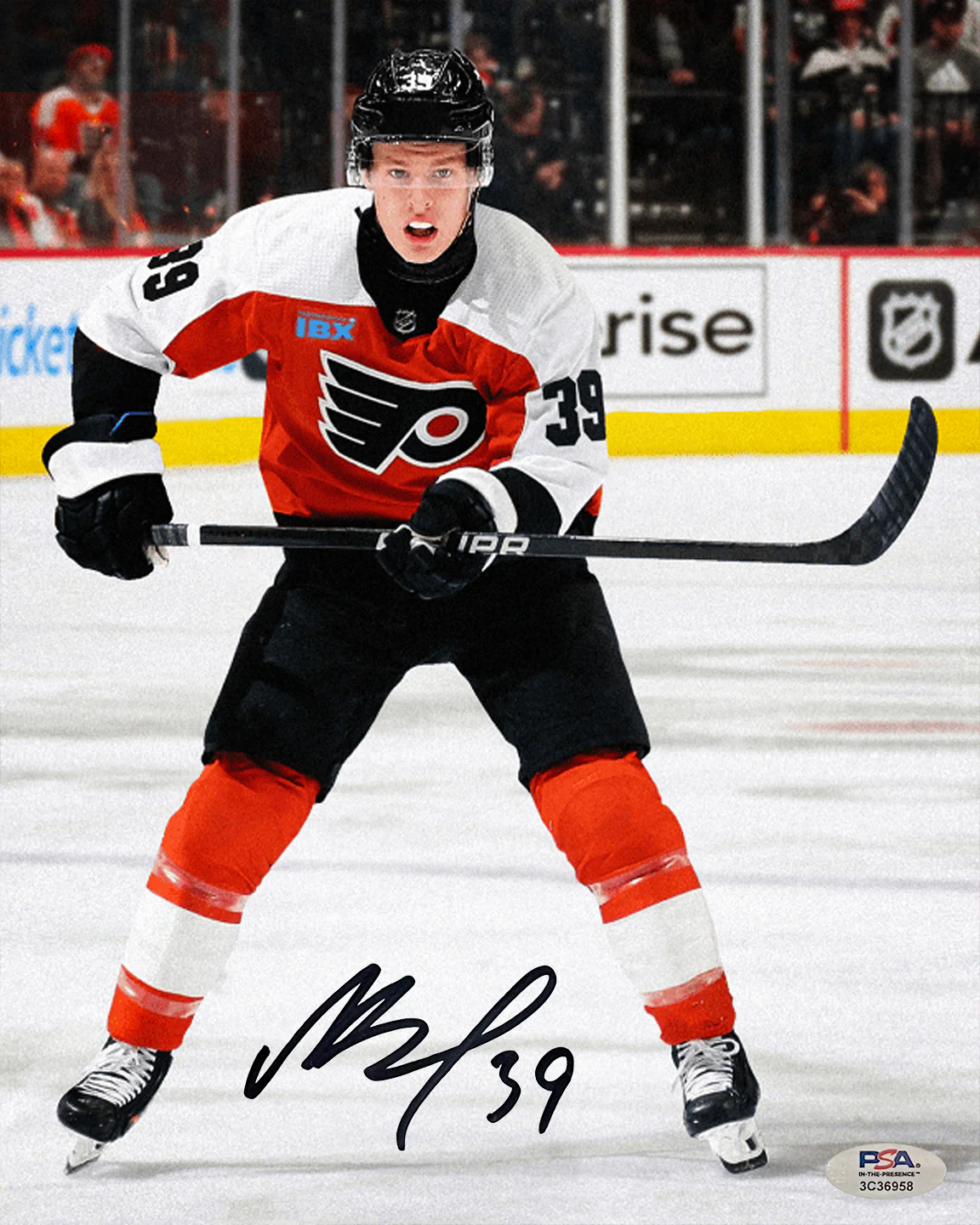 Matvei Michkov in Action Philadelphia Flyers Autographed 11" x 14" Hockey Photo - Image 2
