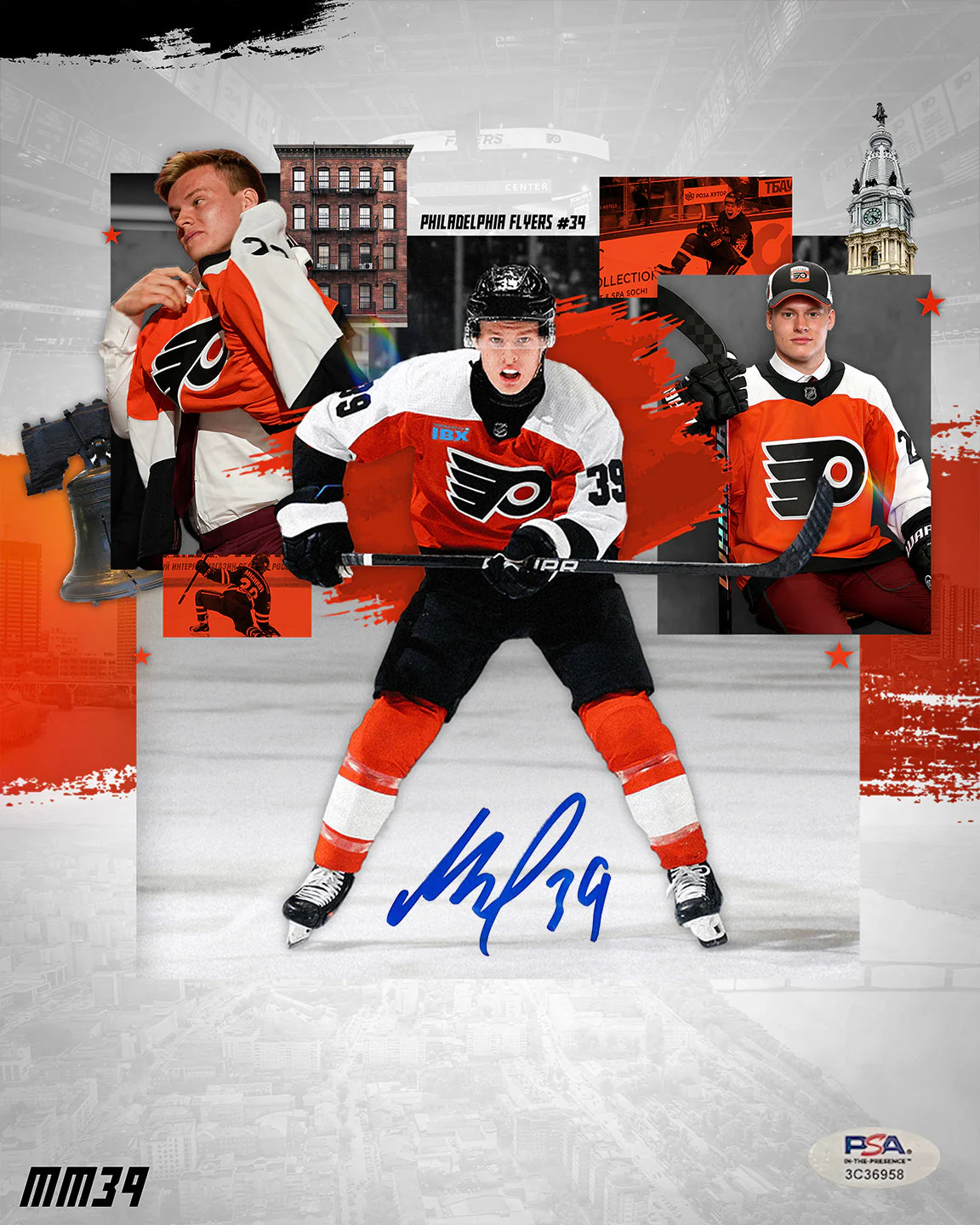 Matvei Michkov Philadelphia Flyers Autographed 11" x 14" Collage Hockey Photo - Image 2