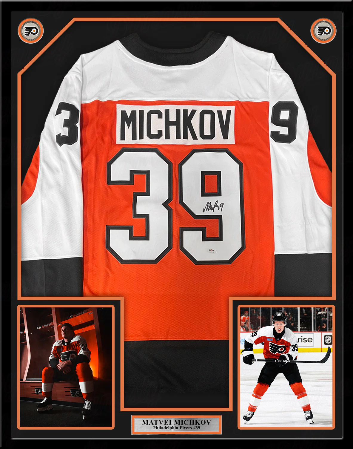 Matvei Michkov Philadelphia Flyers Autographed Framed Jersey - Image 2