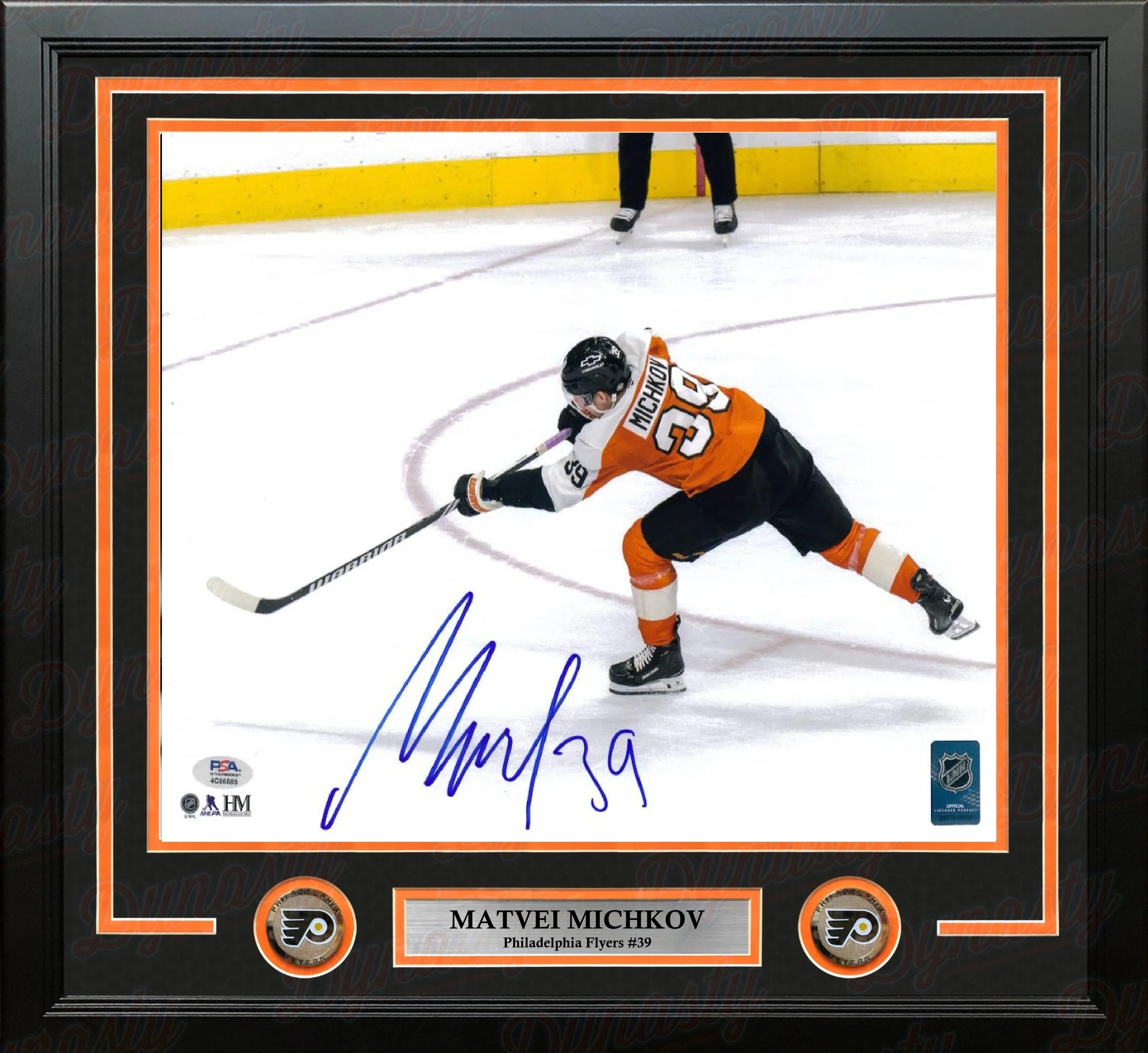 Matvei Michkov Slapshot Philadelphia Flyers Autographed 11" x 14" Framed Hockey Photo