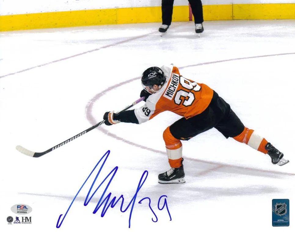 Matvei Michkov Slapshot Philadelphia Flyers Autographed 16" x 20" Hockey Photo