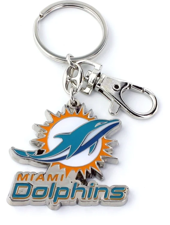 Miami Dolphins Heavyweight Football Keychain