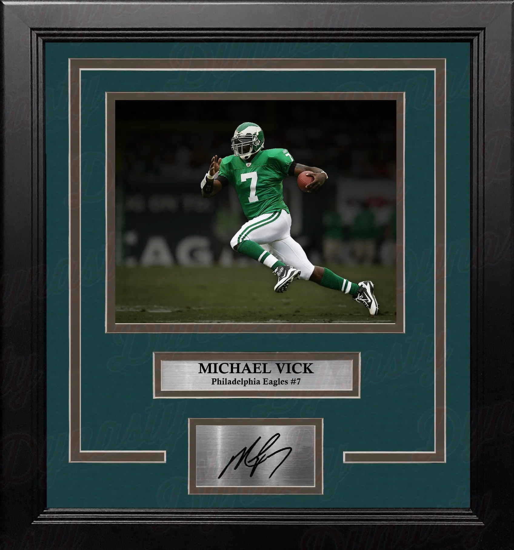 Michael Vick Kelly Green Philadelphia Eagles 8" x 10" Framed Blackout Photo with Engraved Autograph