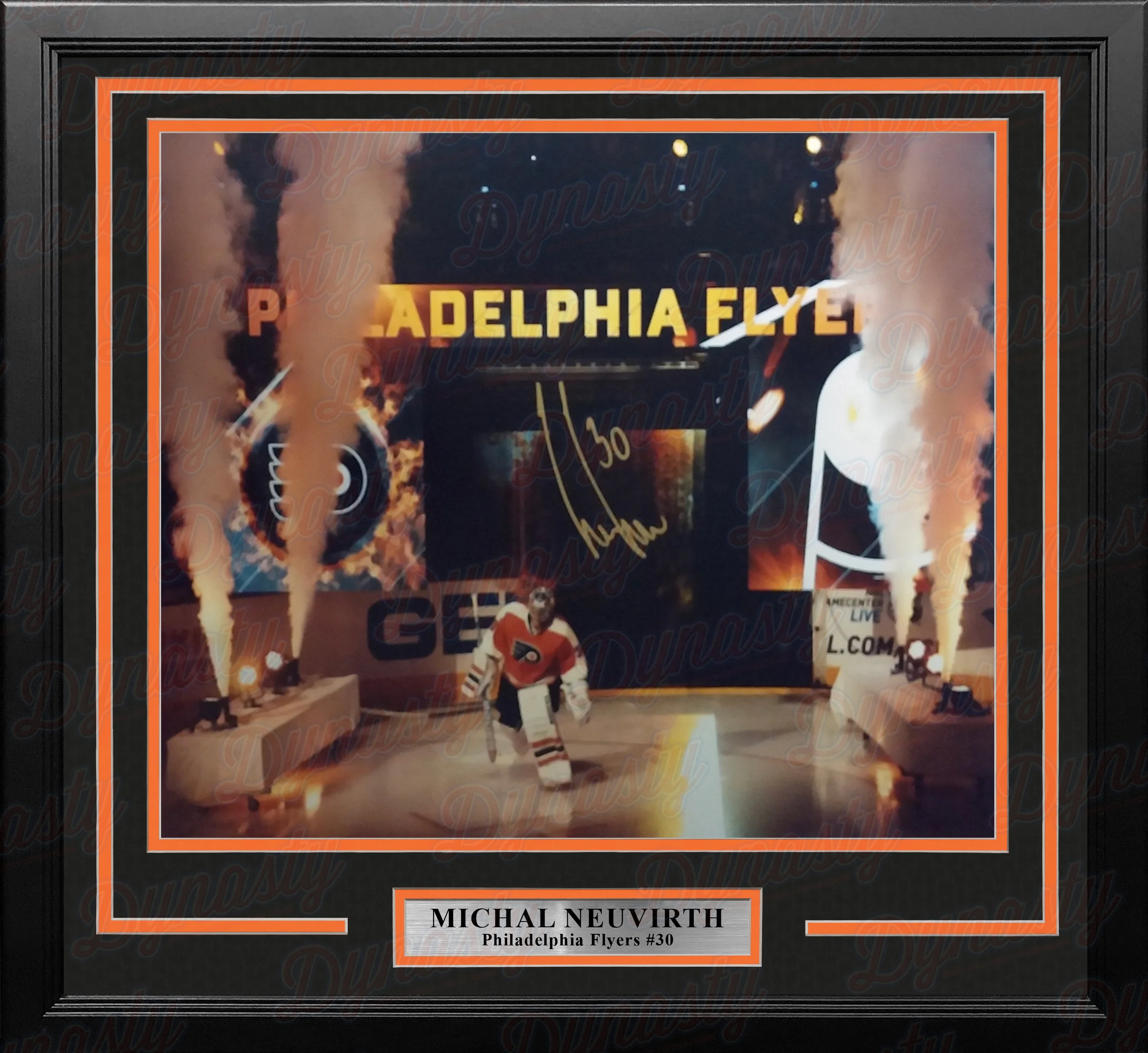 Michal Neuvirth Entrance Autographed Philadelphia Flyers 16" x 20" Framed Hockey Photo