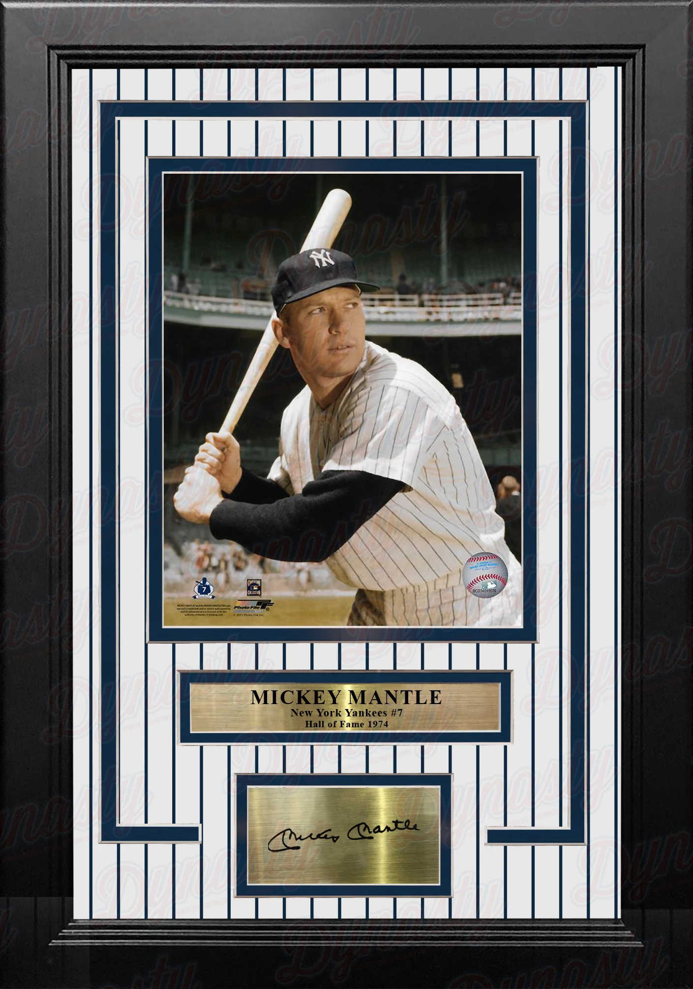 Mickey Mantle in Color New York Yankees 8" x 10" Framed Baseball Photo with Engraved Autograph