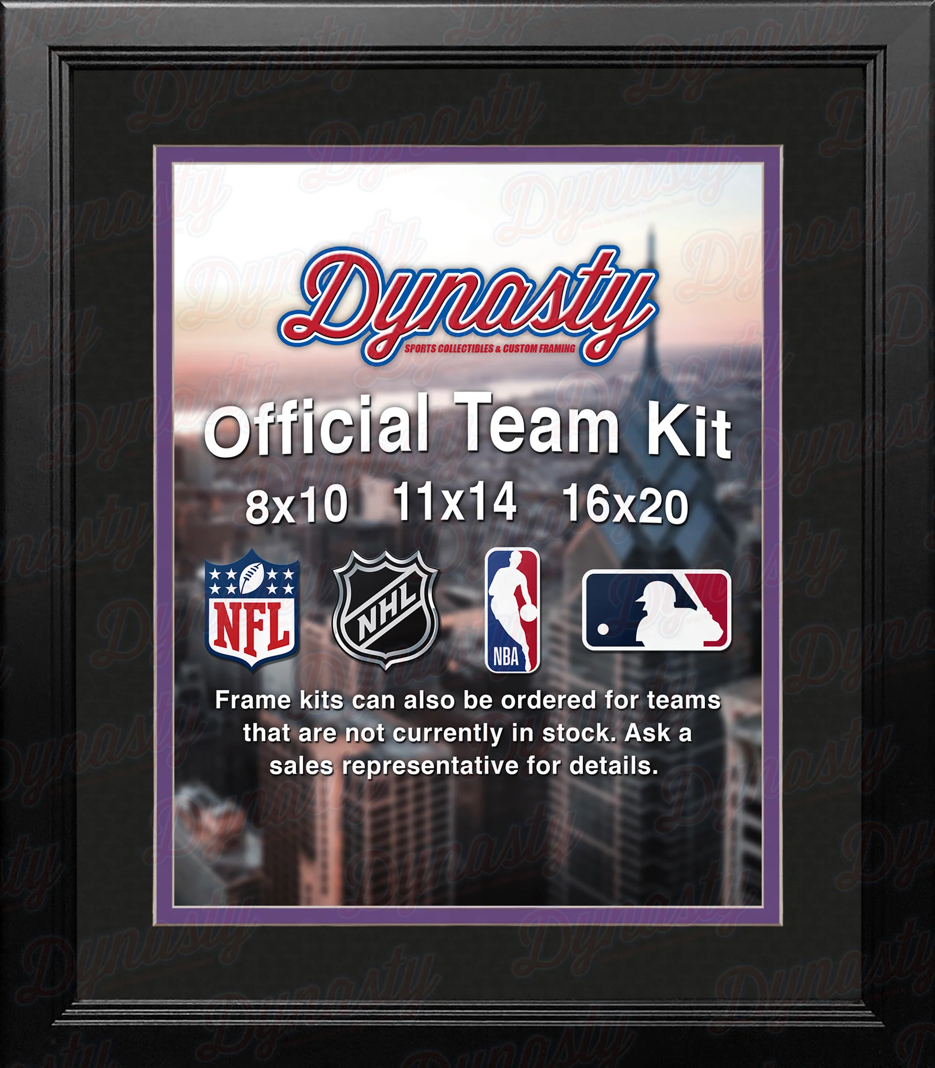 MLB Baseball Photo Picture Frame Kit - Colorado Rockies (Black Matting, Purple Trim) - Image 2