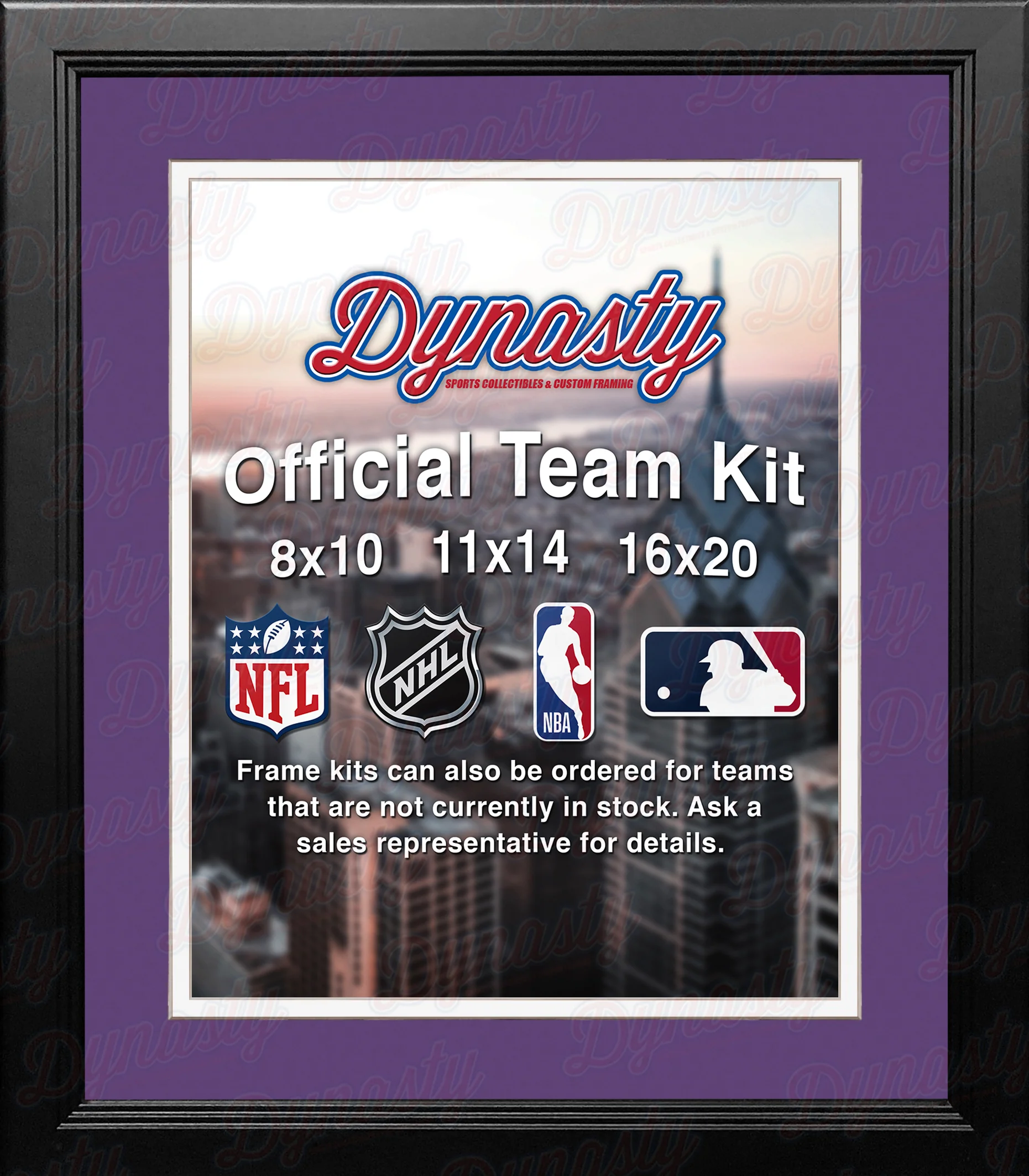 MLB Baseball Photo Picture Frame Kit - Colorado Rockies (Purple Matting, White Trim) - Image 2
