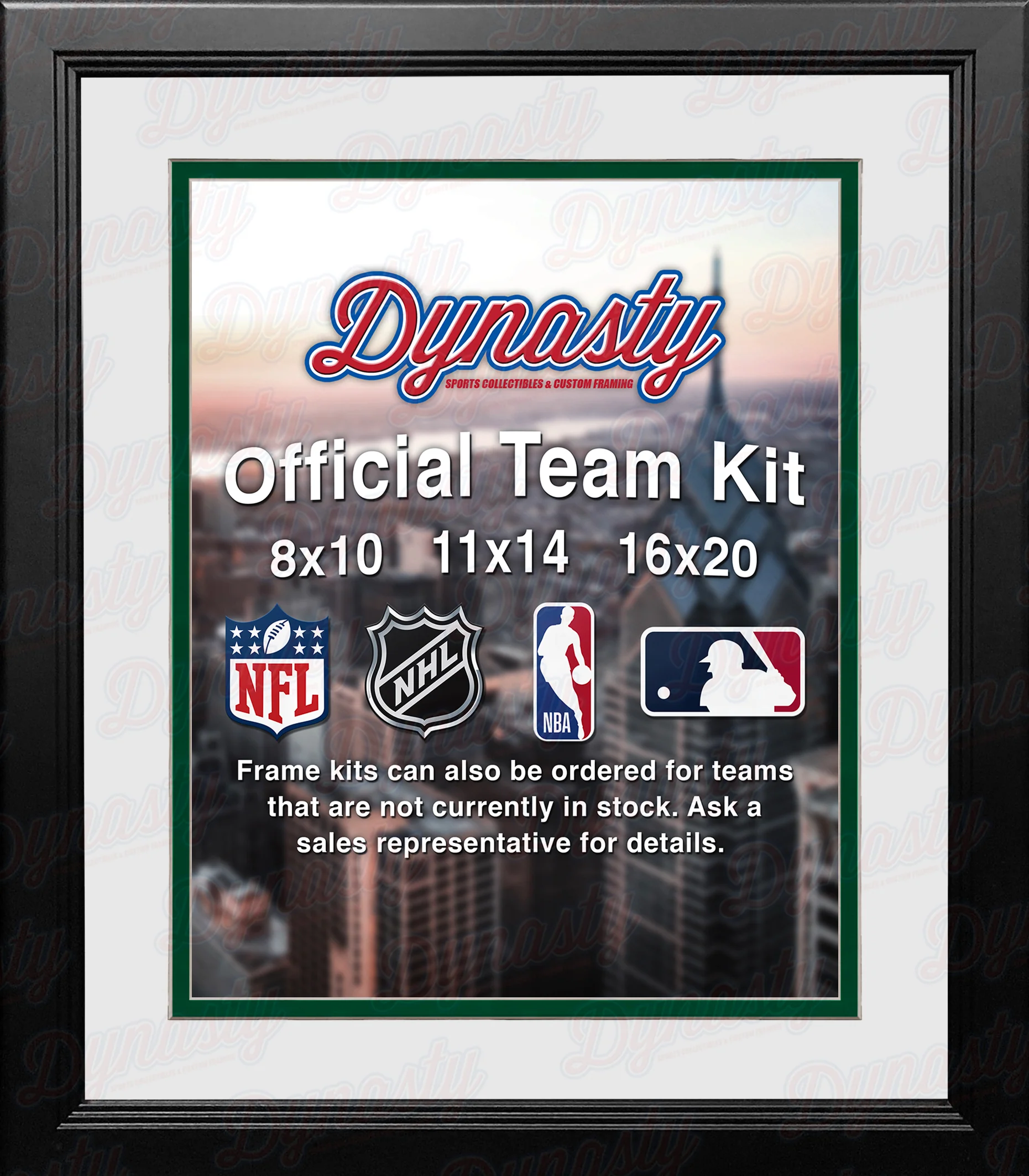 MLB Baseball Photo Picture Frame Kit - Oakland Athletics (White Matting, Green Trim) - Image 2
